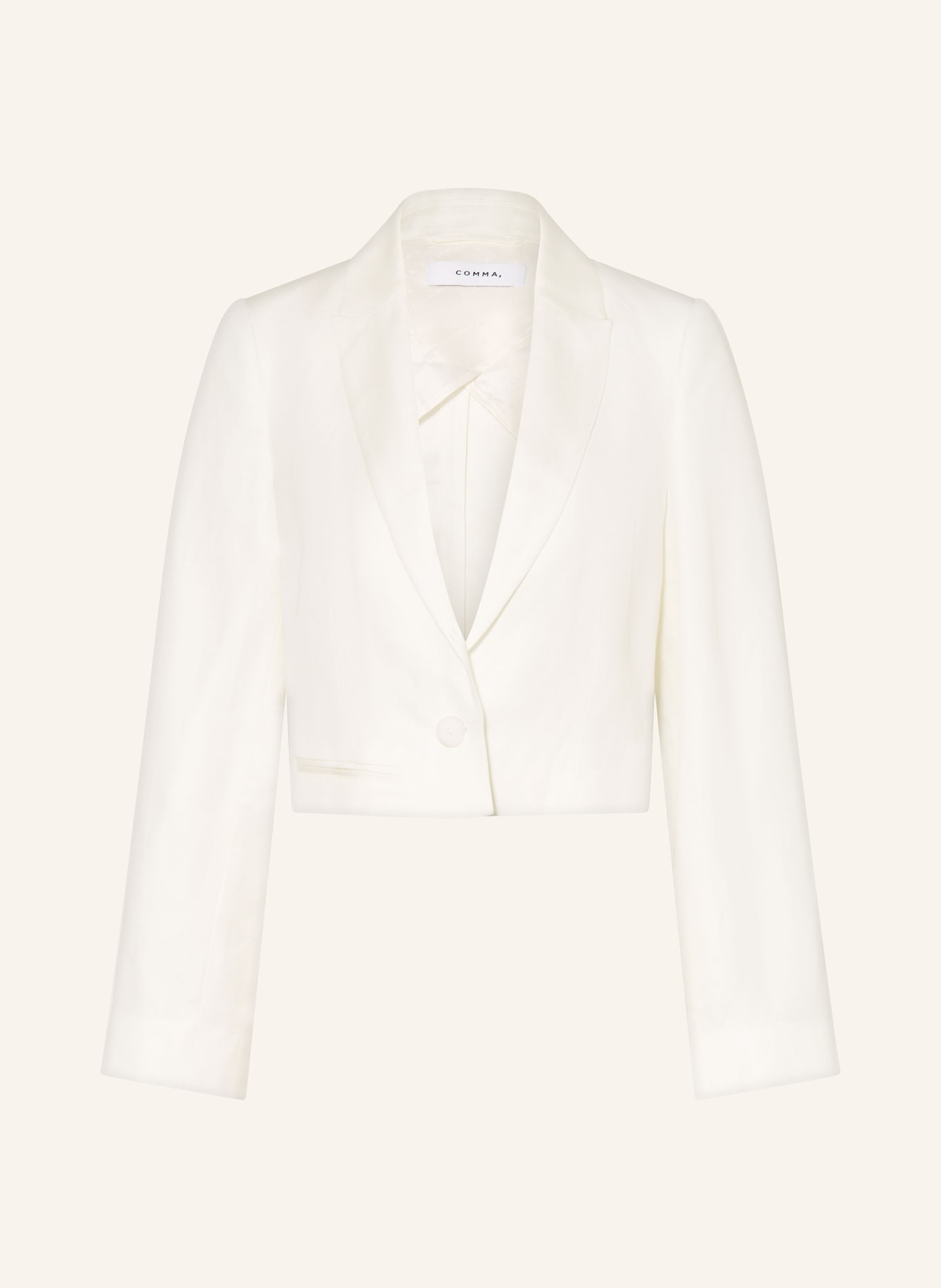 comma Blazer mit Leinen: WEISS