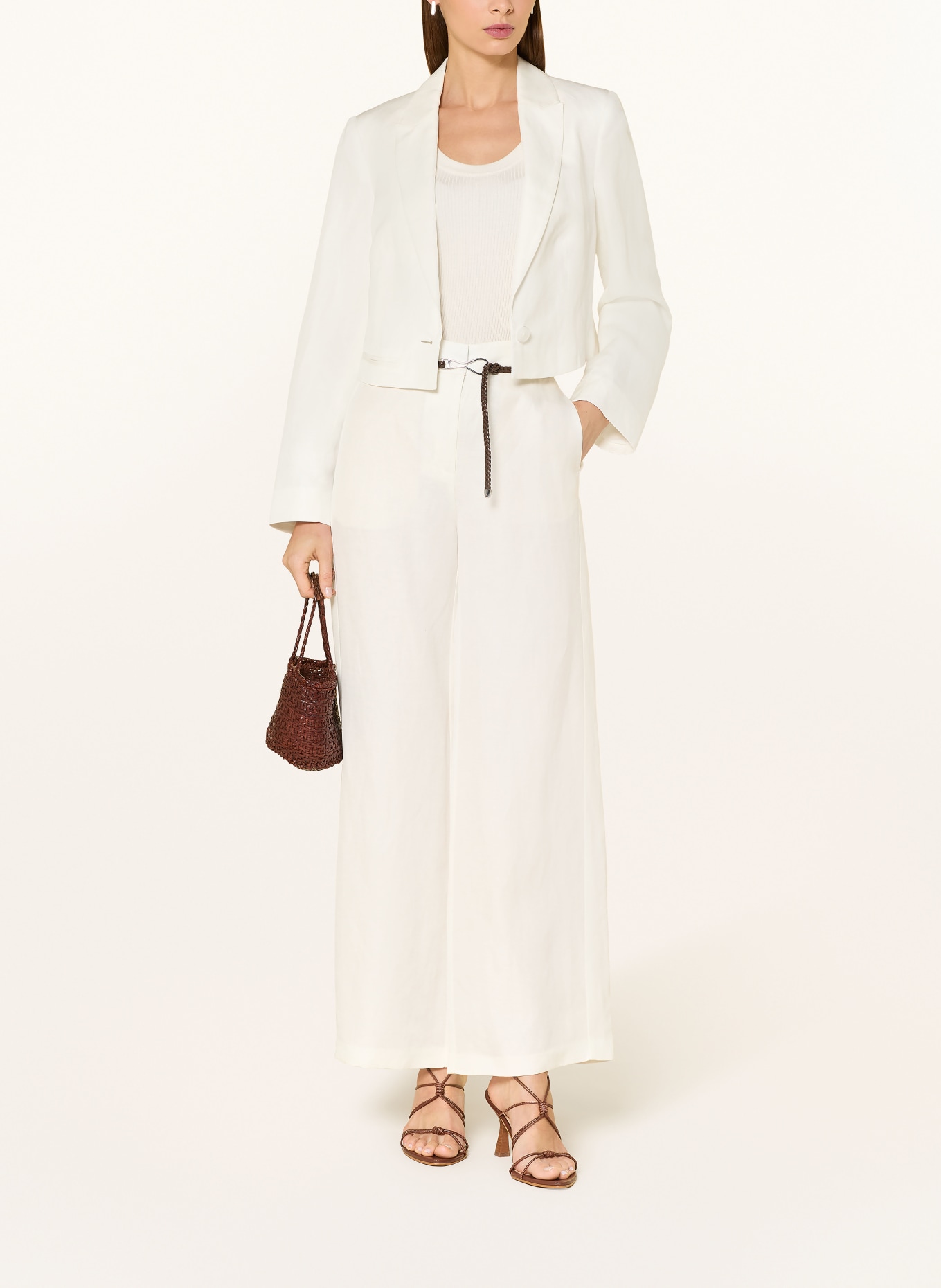 comma Blazer mit Leinen: WEISS