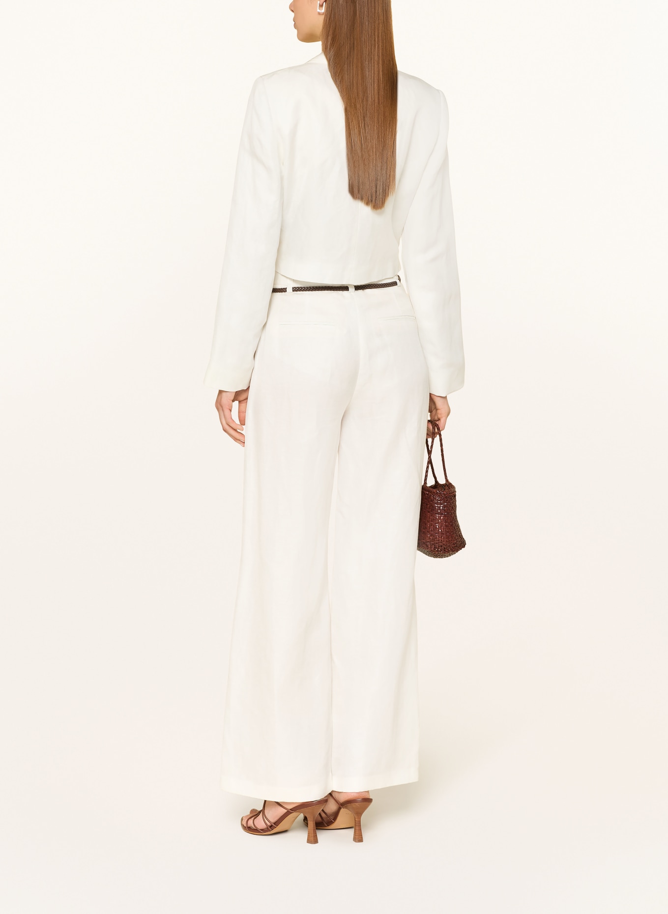 comma Blazer mit Leinen: WEISS