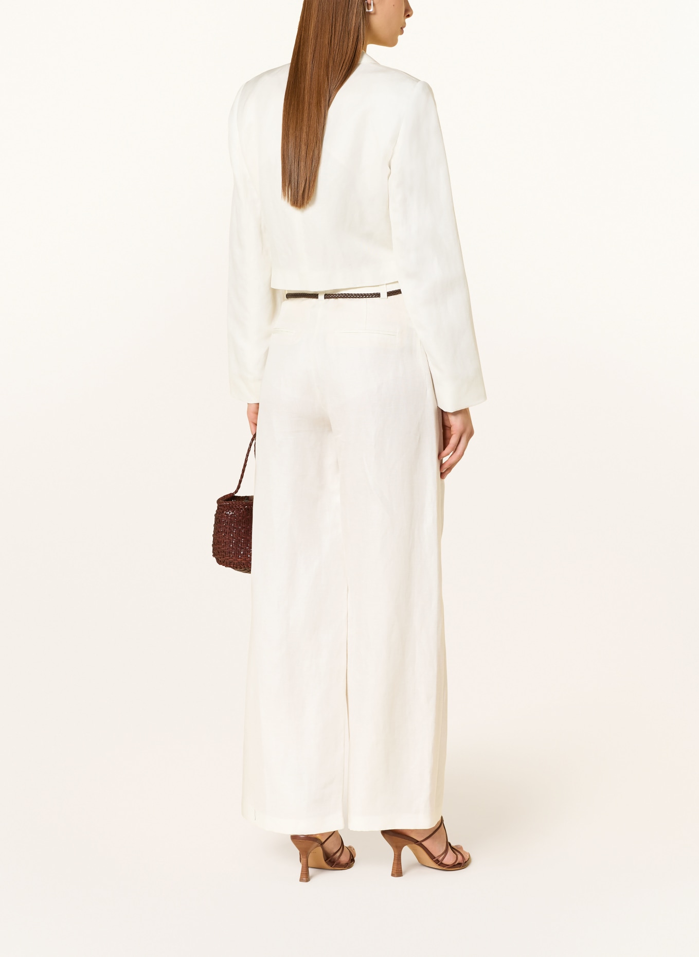 comma Marlenehose mit Leinen: WEISS