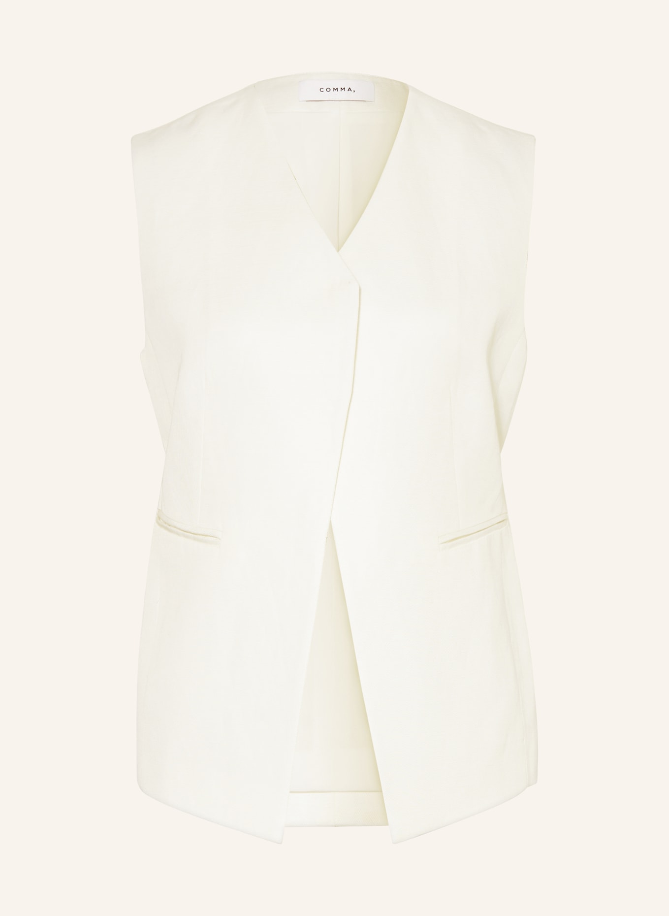 comma Blazerweste mit Leinen: WEISS
