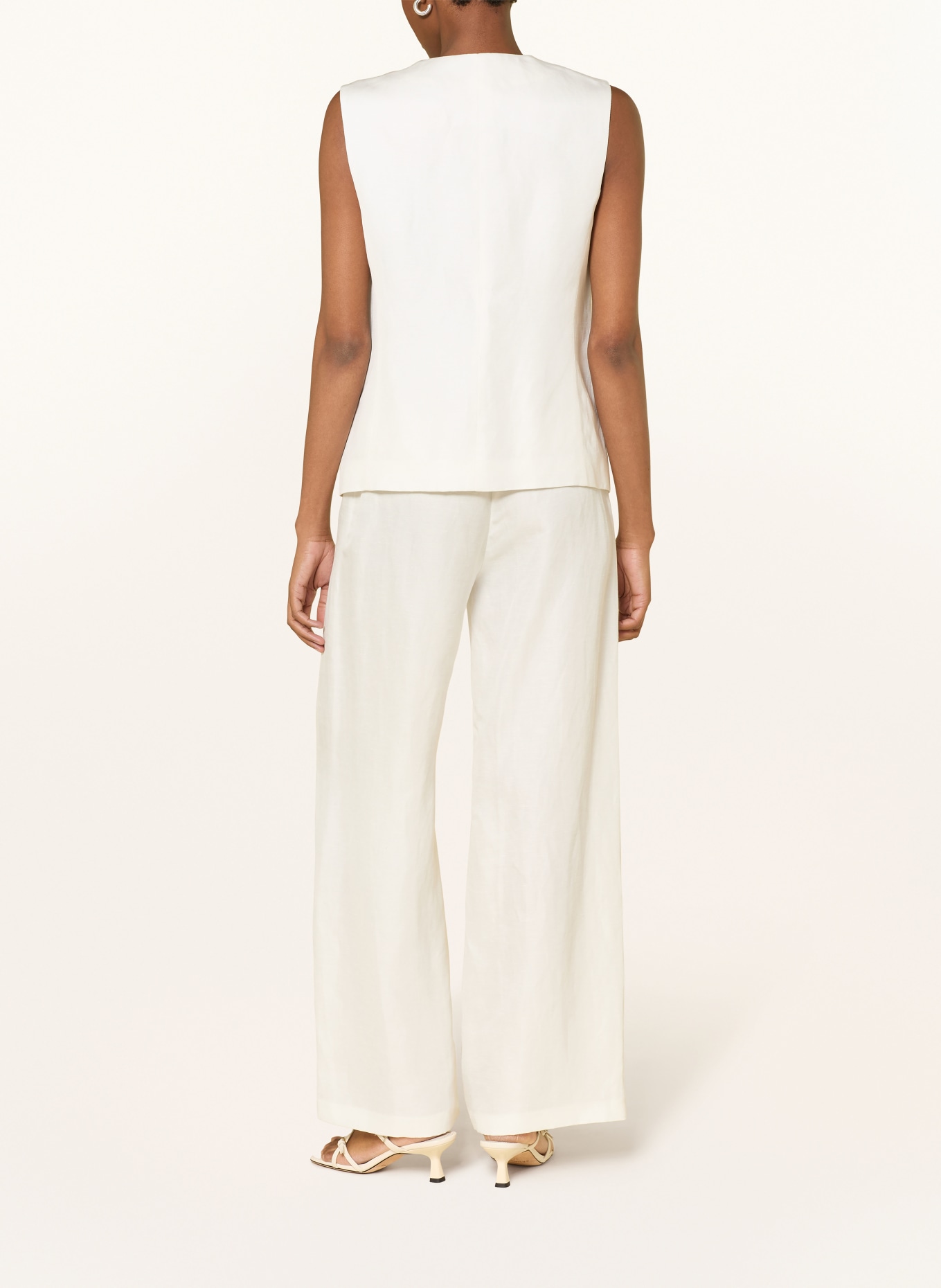 comma Blazerweste mit Leinen: WEISS