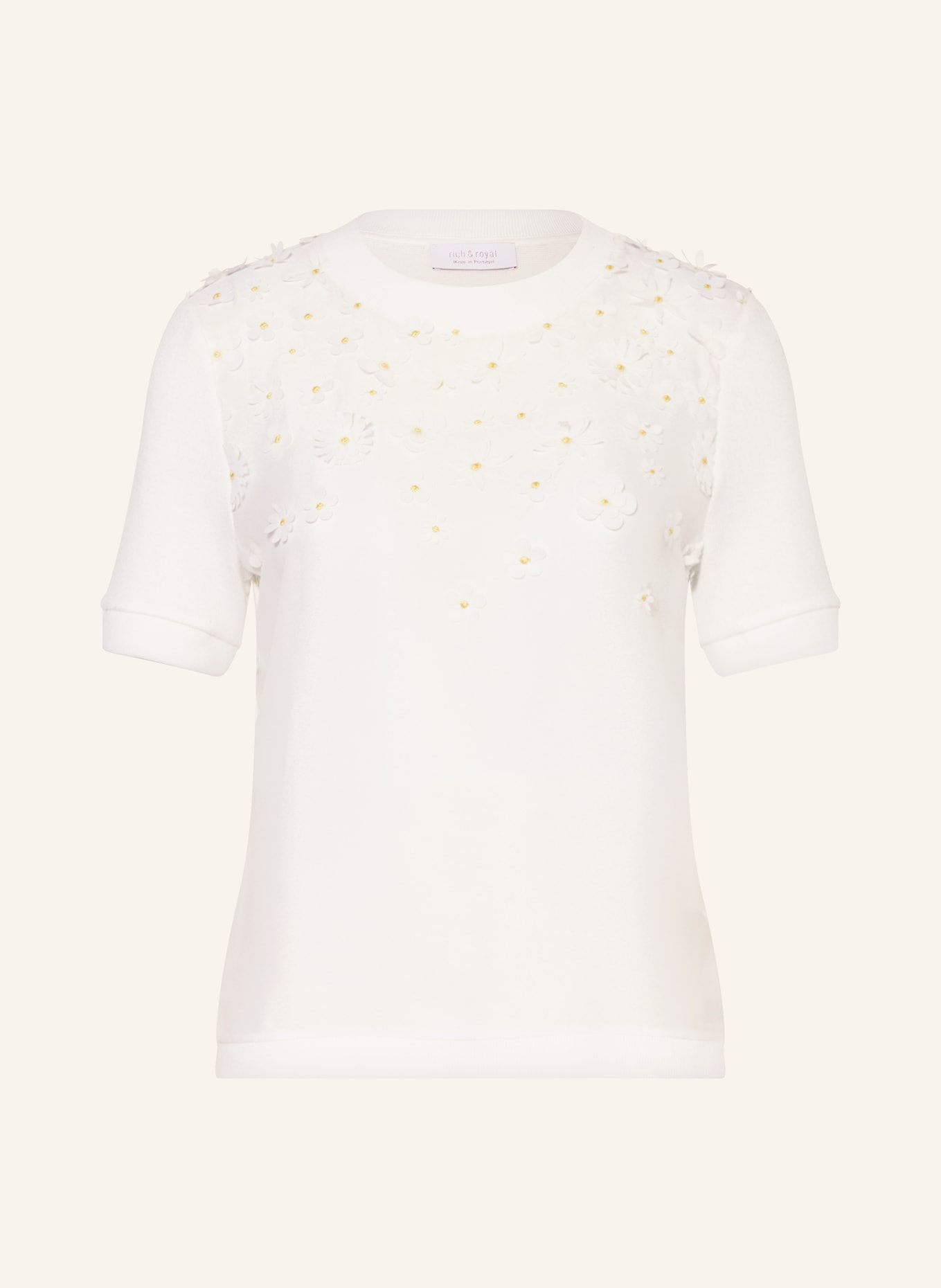 Rich & Royal T-Shirt im Materialmix: WEISS