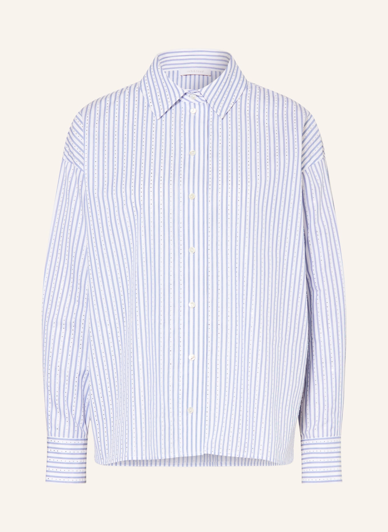 Rich & Royal Bluzka z kamieniami ozdobnymi: BIAŁY / JASNONIEBIESKI