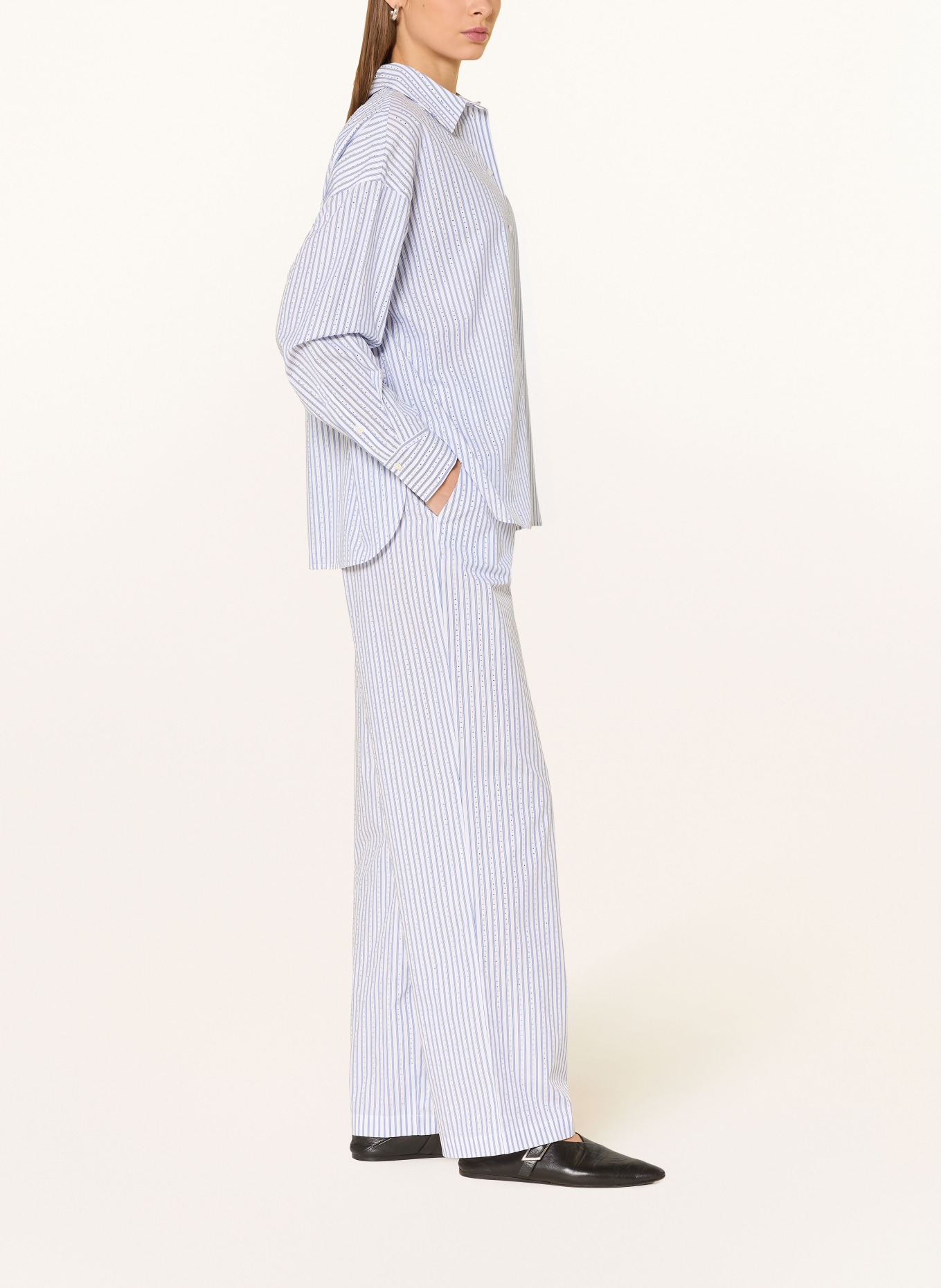 Rich & Royal Pants with gemstones: WHITE / BLUE