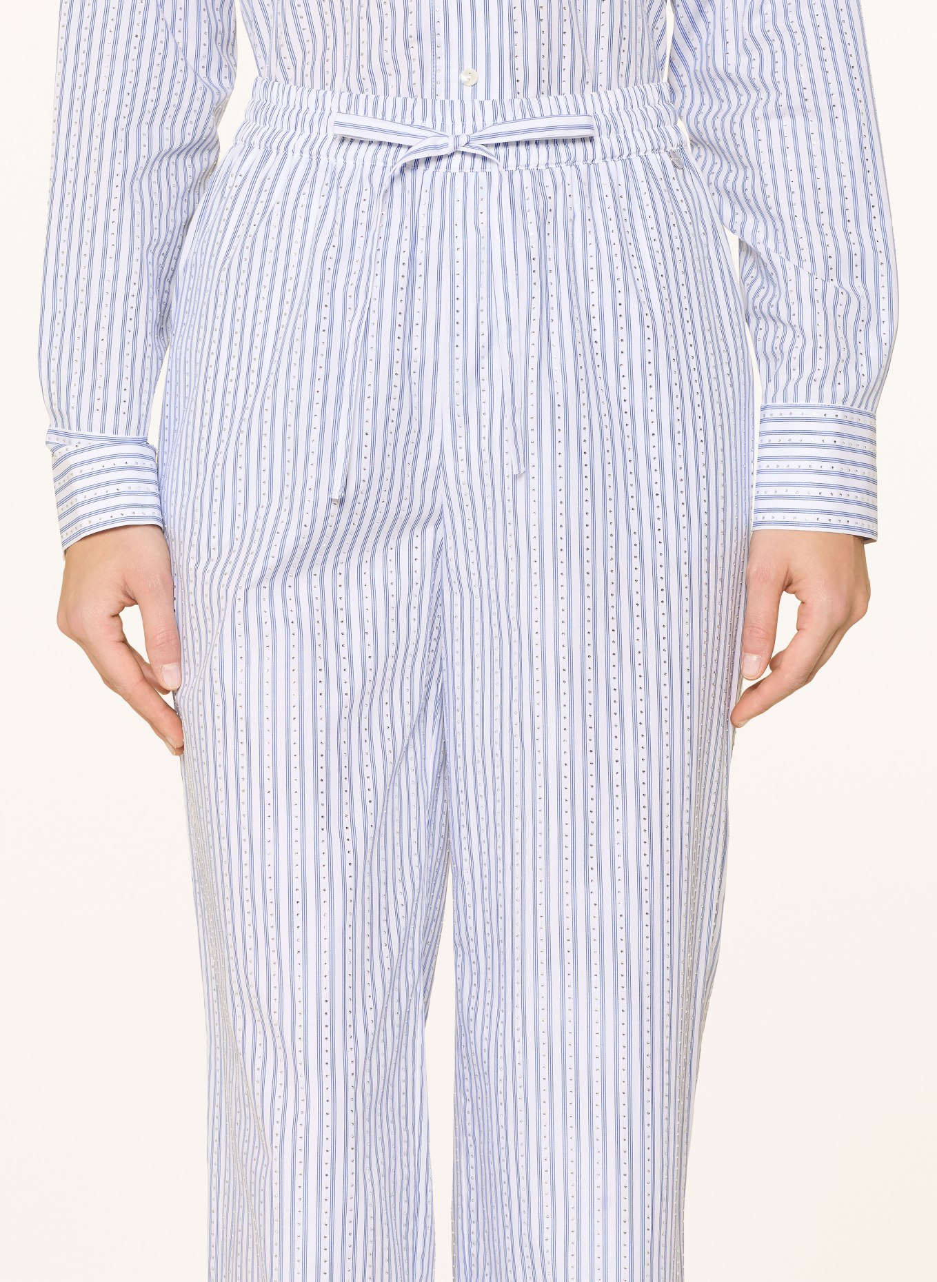 Rich & Royal Pants with gemstones: WHITE / BLUE