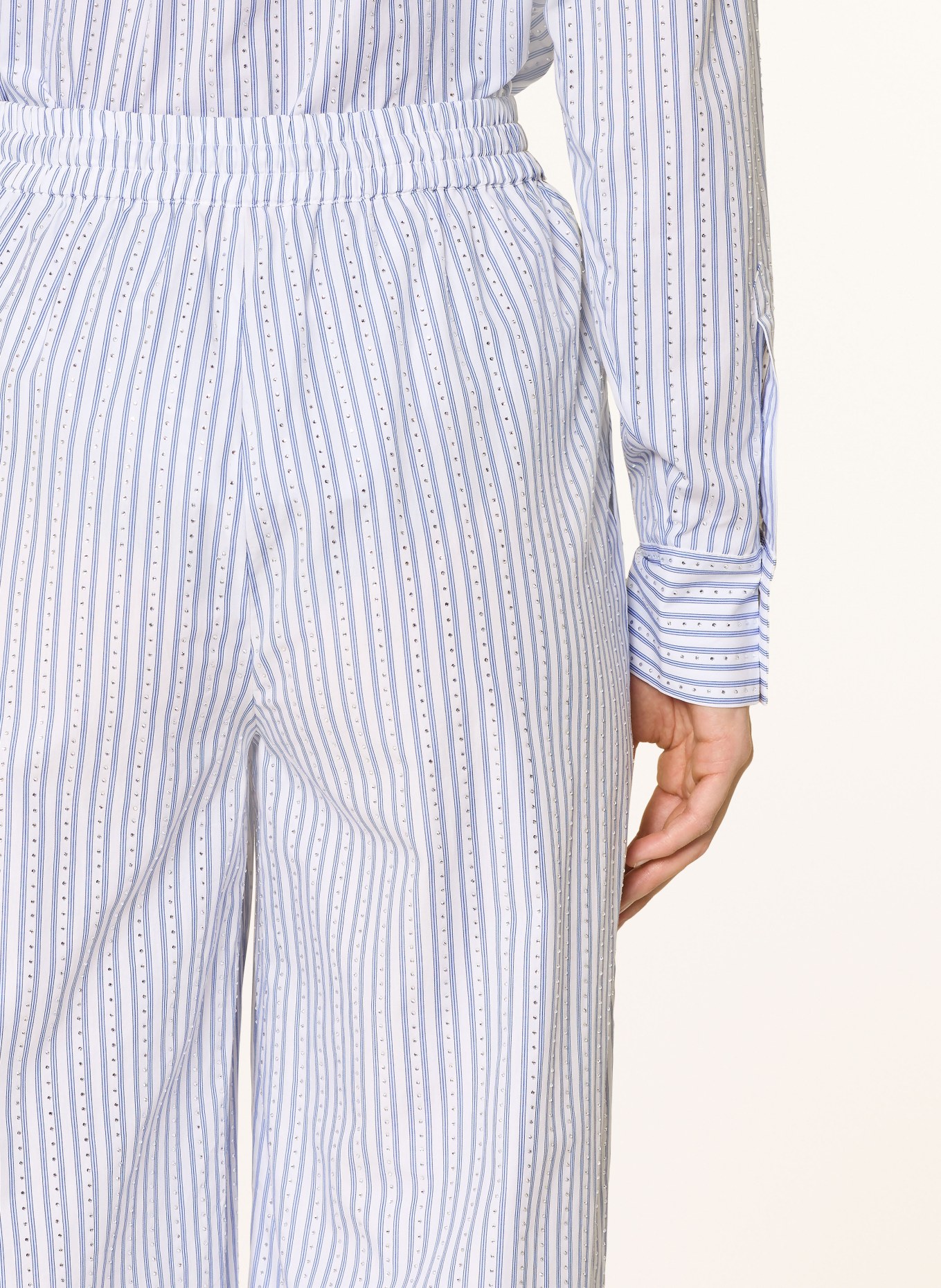 Rich & Royal Pants with gemstones: WHITE / BLUE