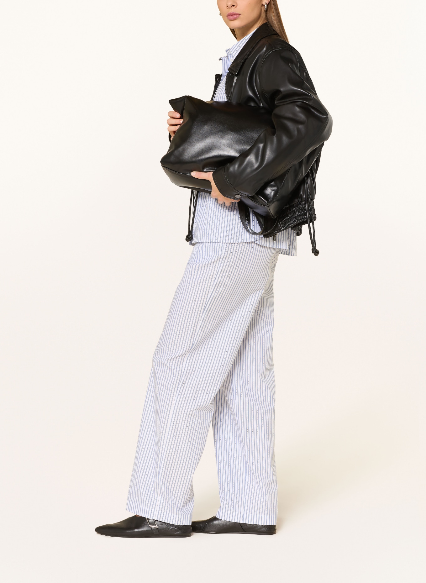 Rich & Royal Pants with gemstones: WHITE / BLUE