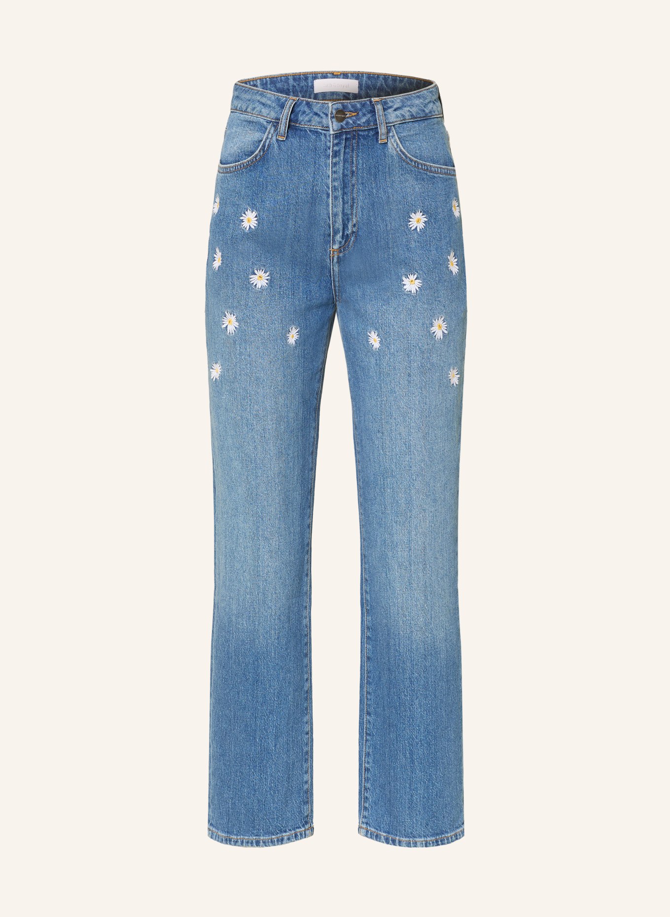 Rich & Royal Straight Jeans mit Stickereien: 700 DENIM BLUE