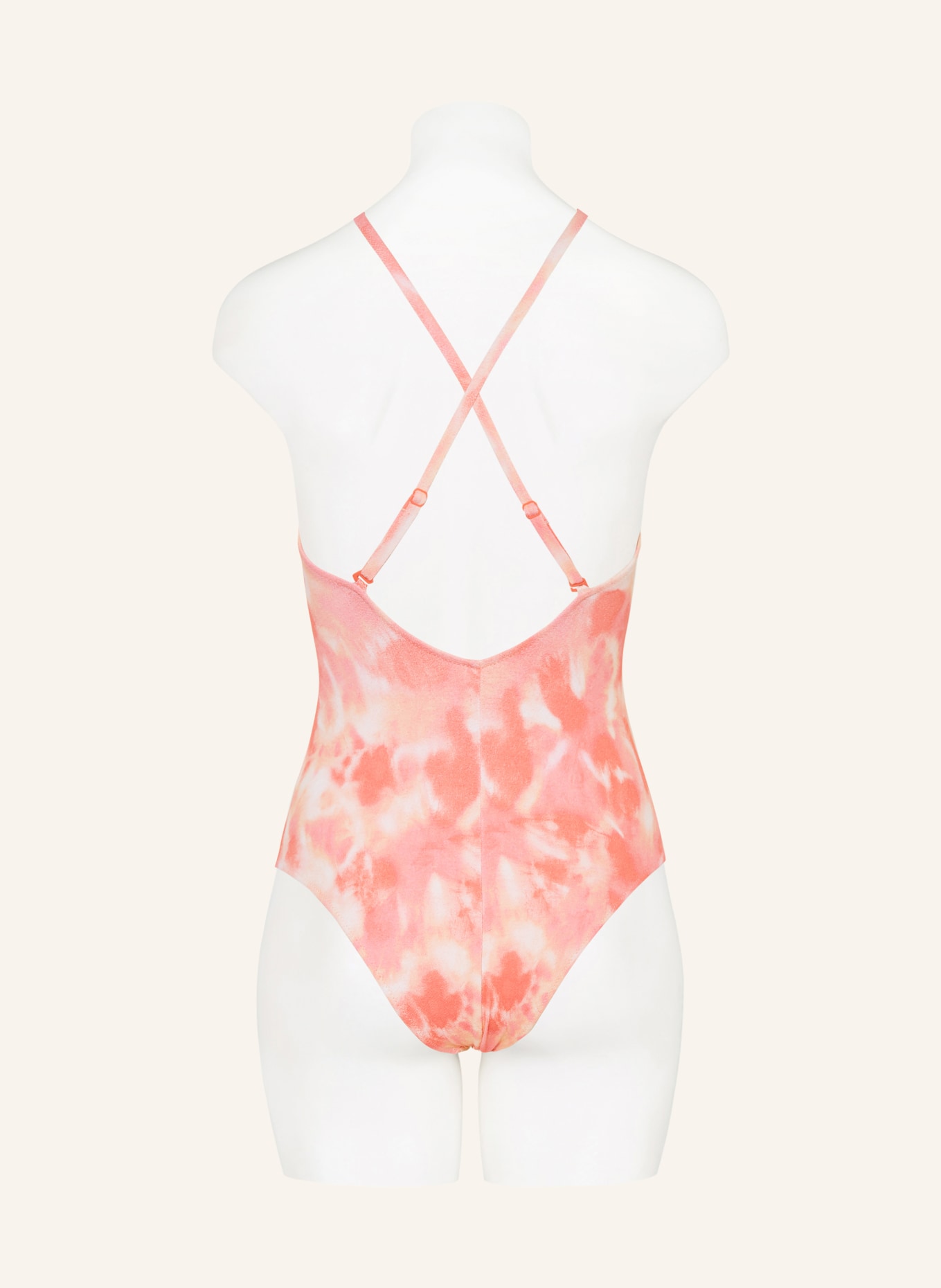 watercult Badeanzug SUNHAZE DREAMS mit Cut-out: HELLROT / CREME / HELLORANGE