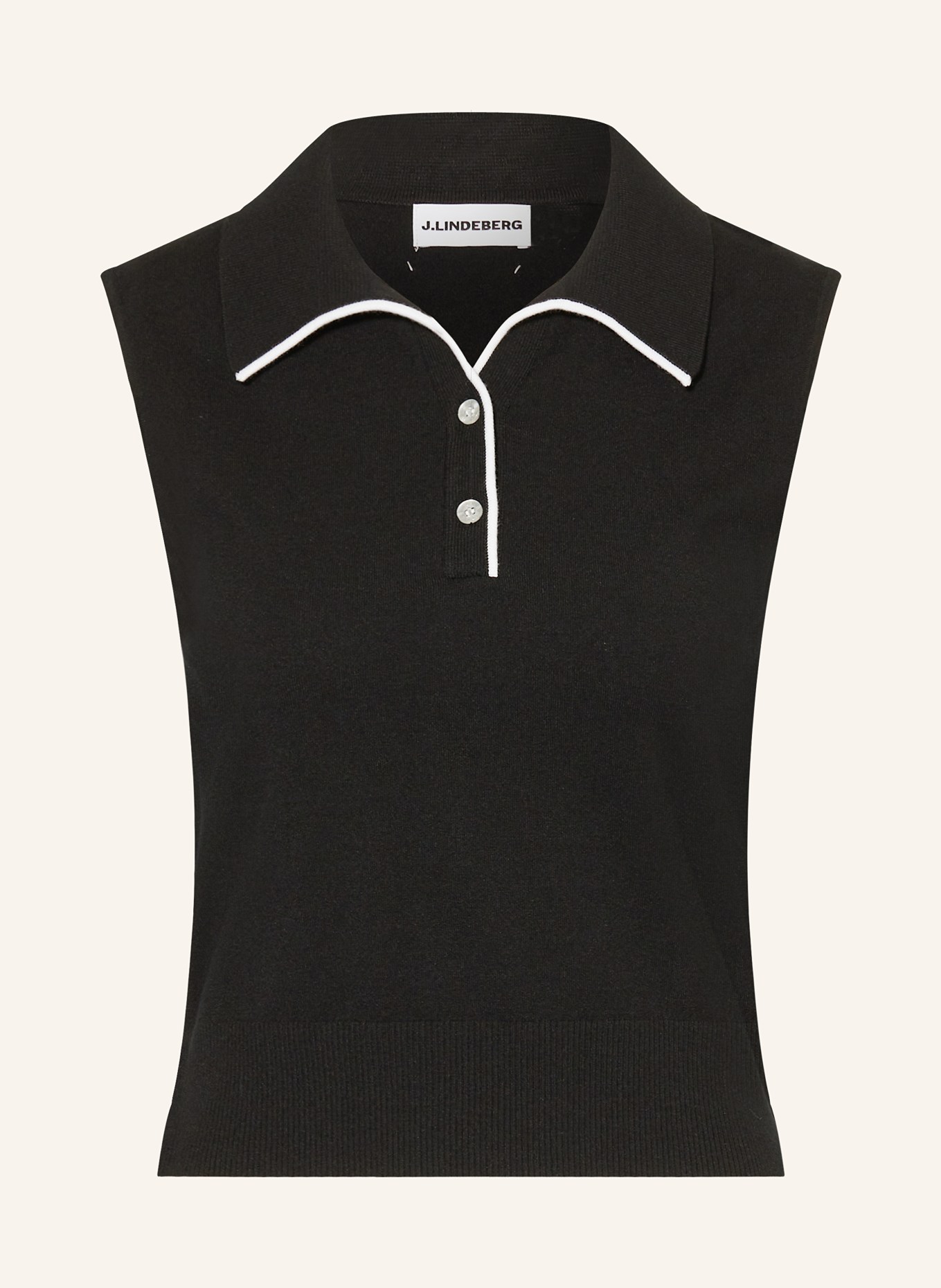 J.LINDEBERG Funktions-Poloshirt: SCHWARZ / WEISS