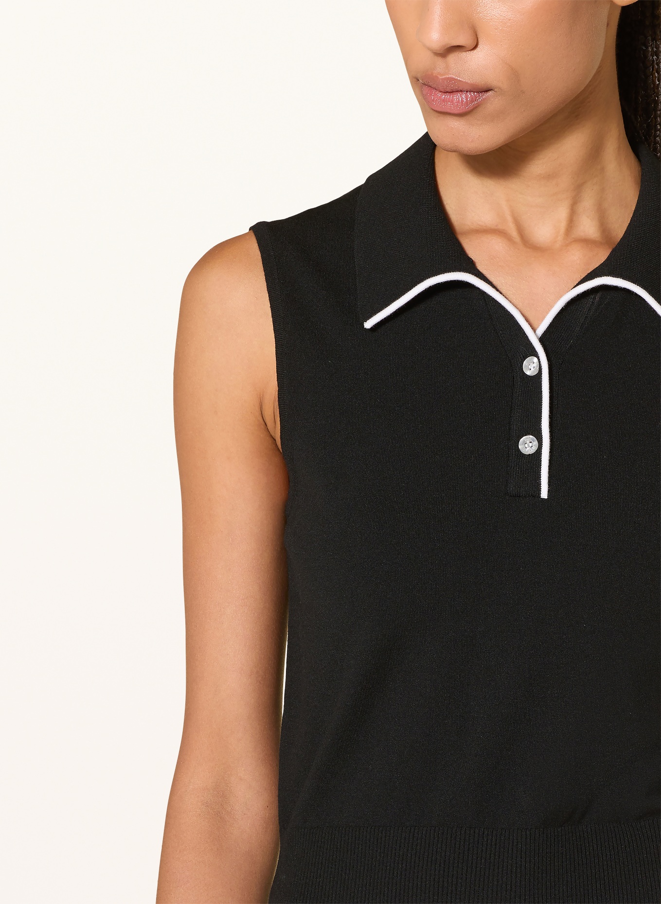 J.LINDEBERG Funktions-Poloshirt: SCHWARZ / WEISS