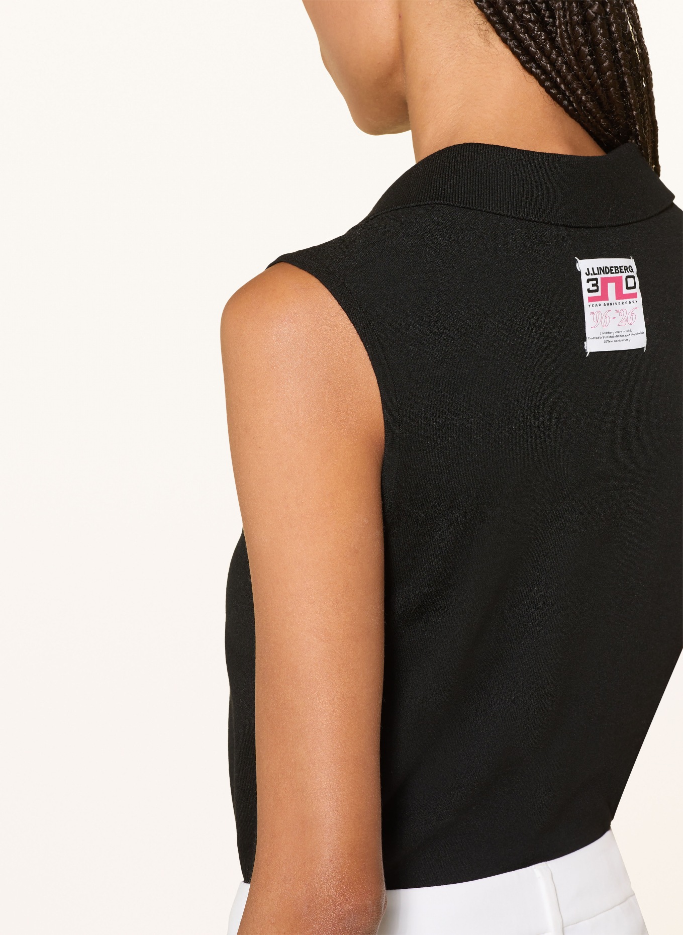 J.LINDEBERG Funktions-Poloshirt: SCHWARZ / WEISS