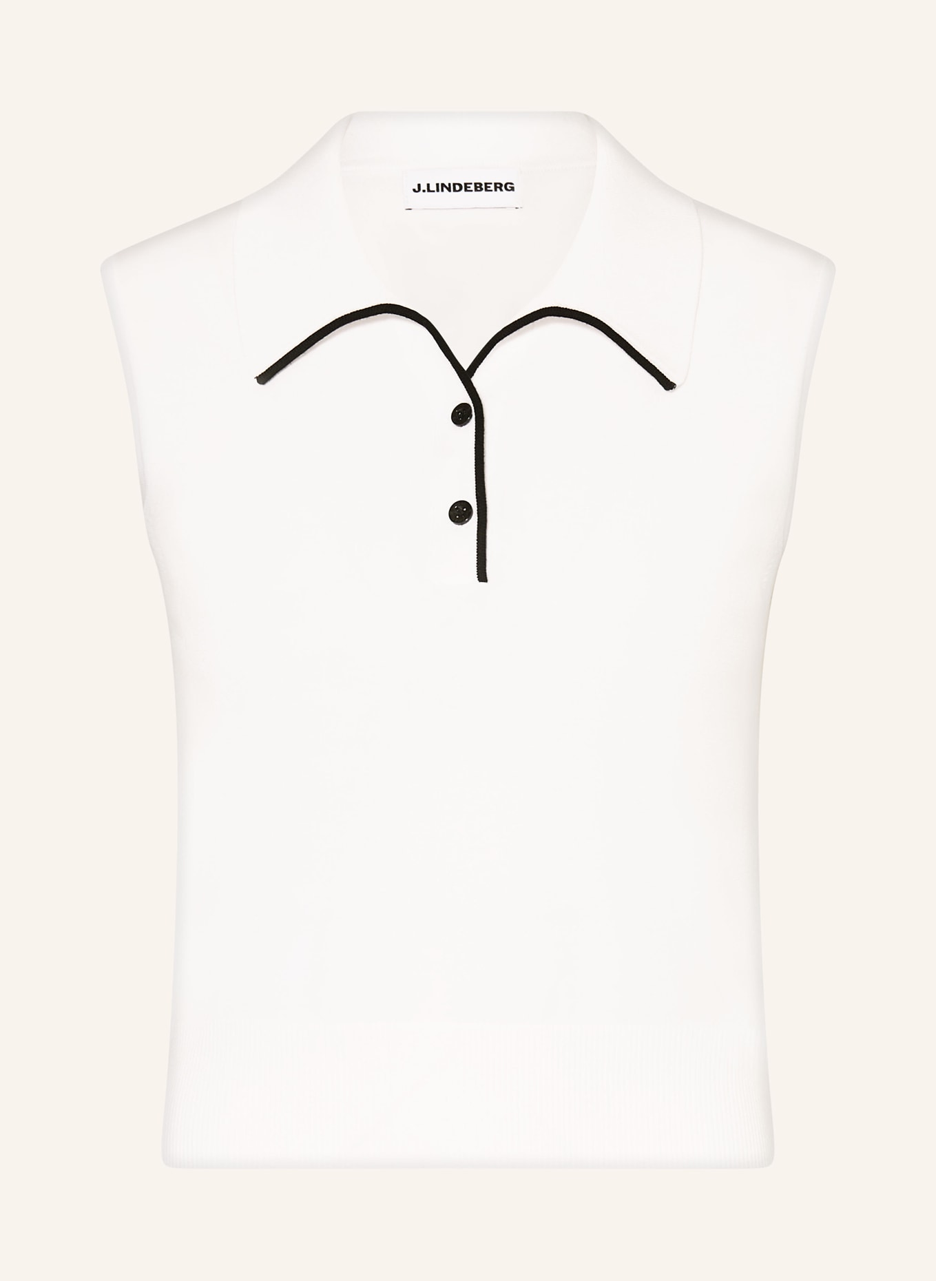 J.LINDEBERG Funktions-Poloshirt: WEISS / SCHWARZ