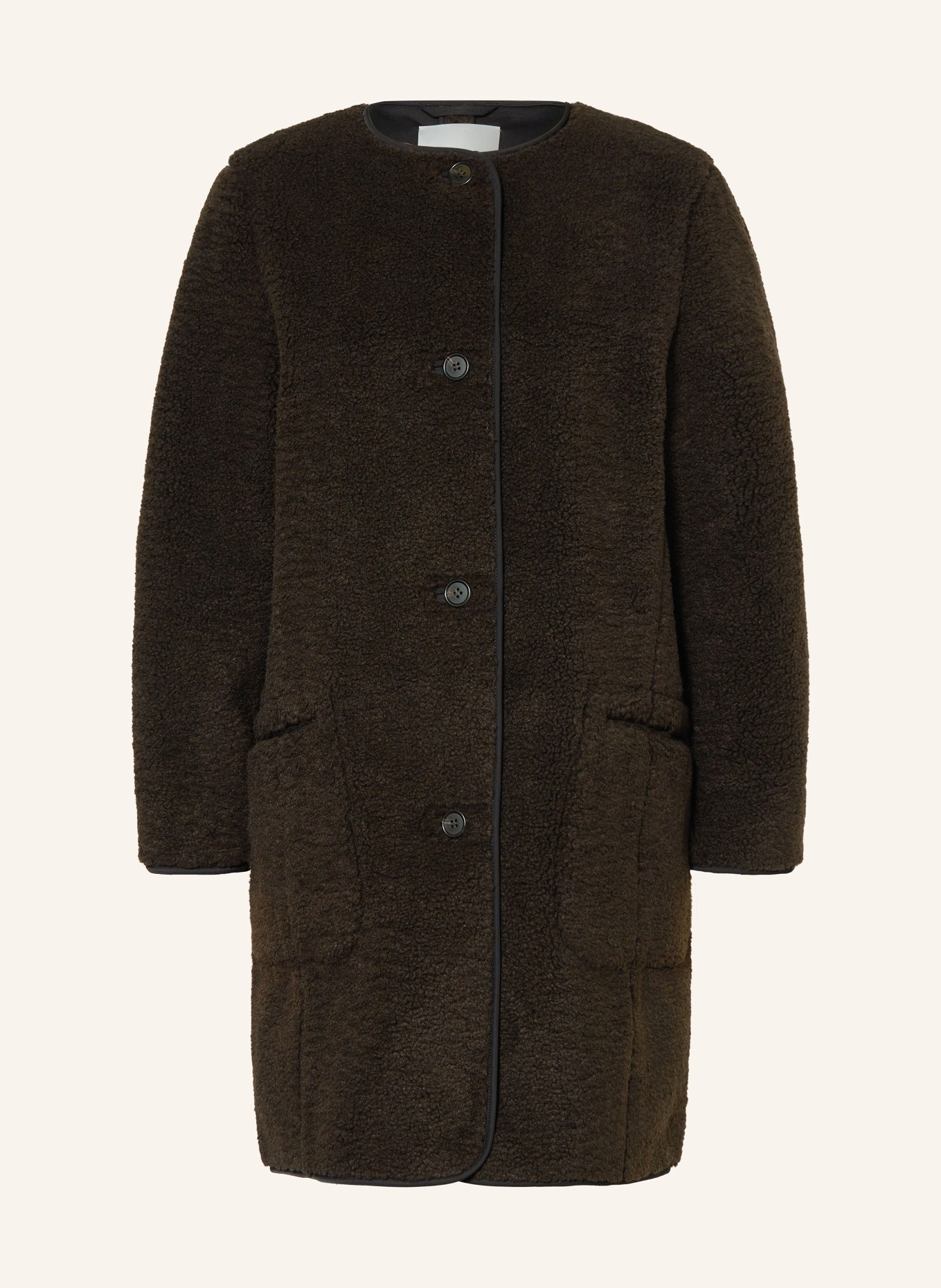 COS Teddyfell-Mantel: DUNKELBRAUN
