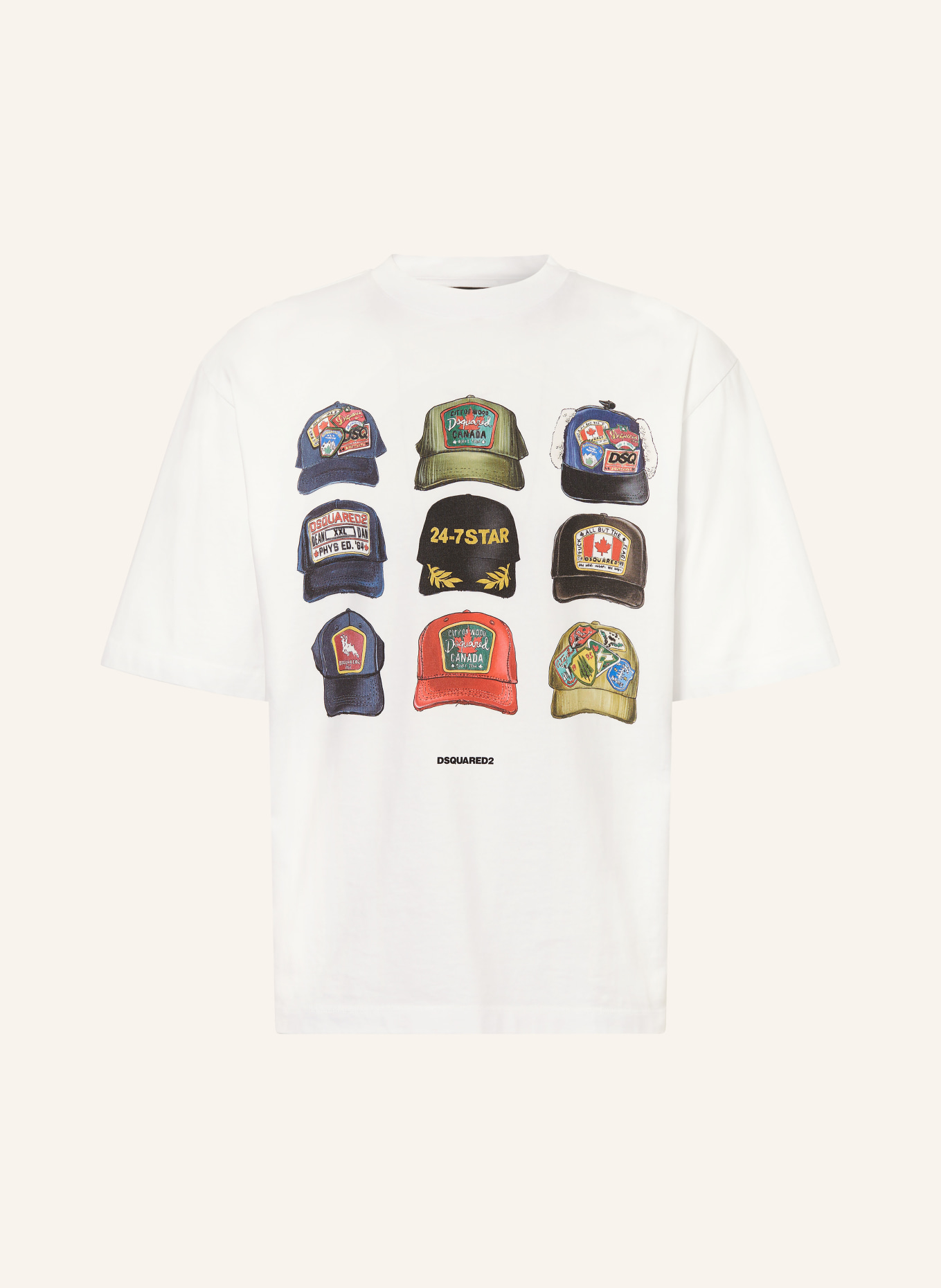 DSQUARED2 T-shirt: WHITE / OLIVE / DARK BLUE