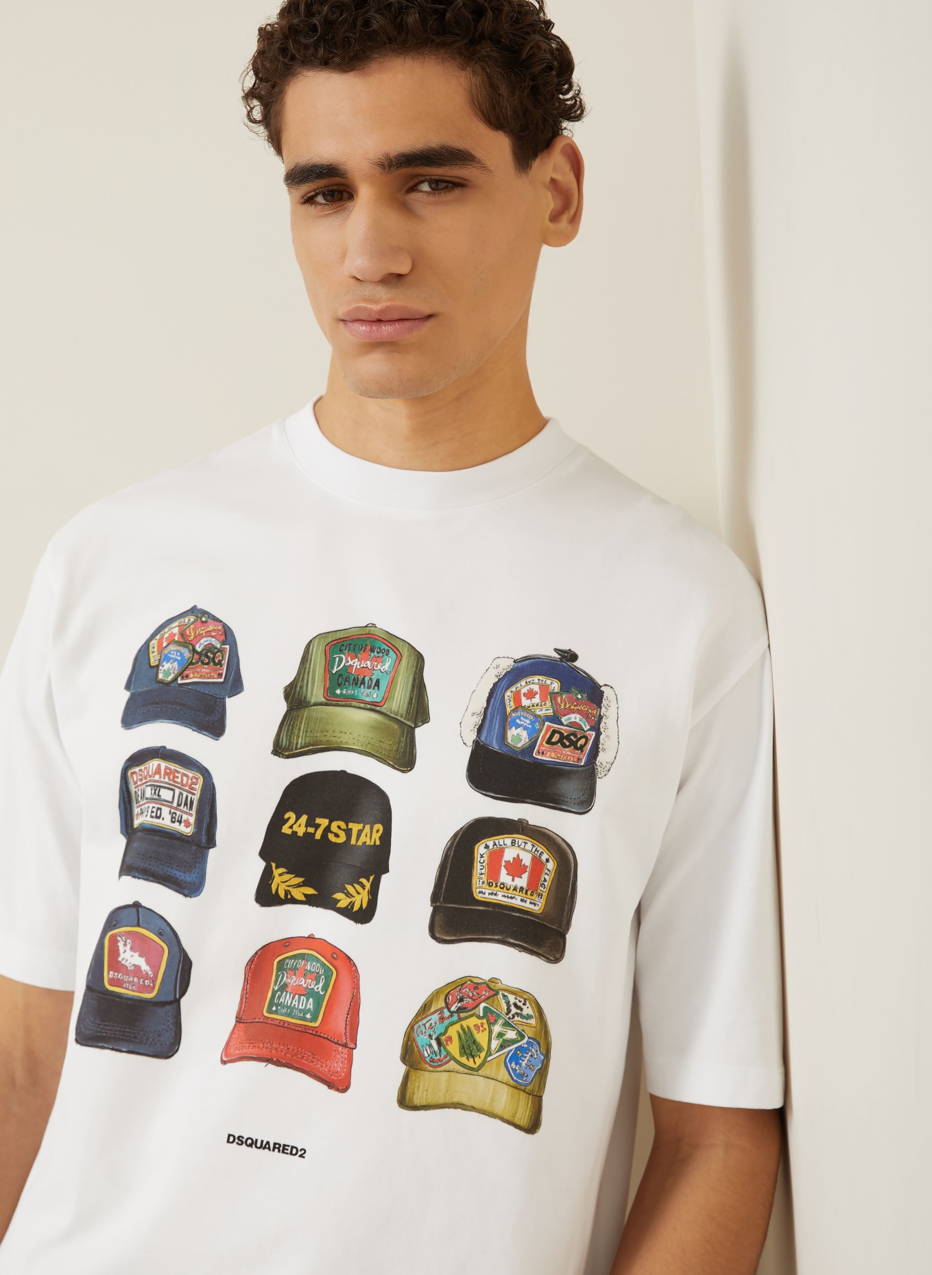 DSQUARED2 T-shirt: WHITE / OLIVE / DARK BLUE