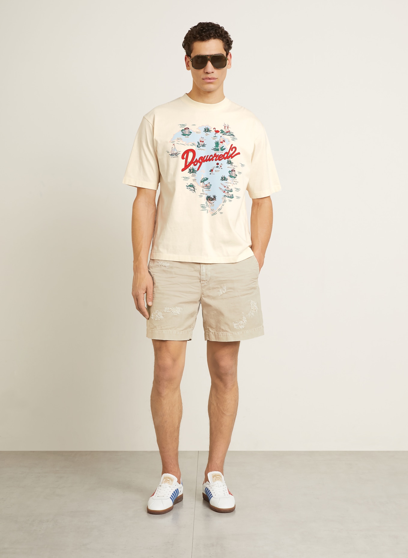 DSQUARED2 tričko: BÍLÁ / ŠEDÁ / ČERVENÁ