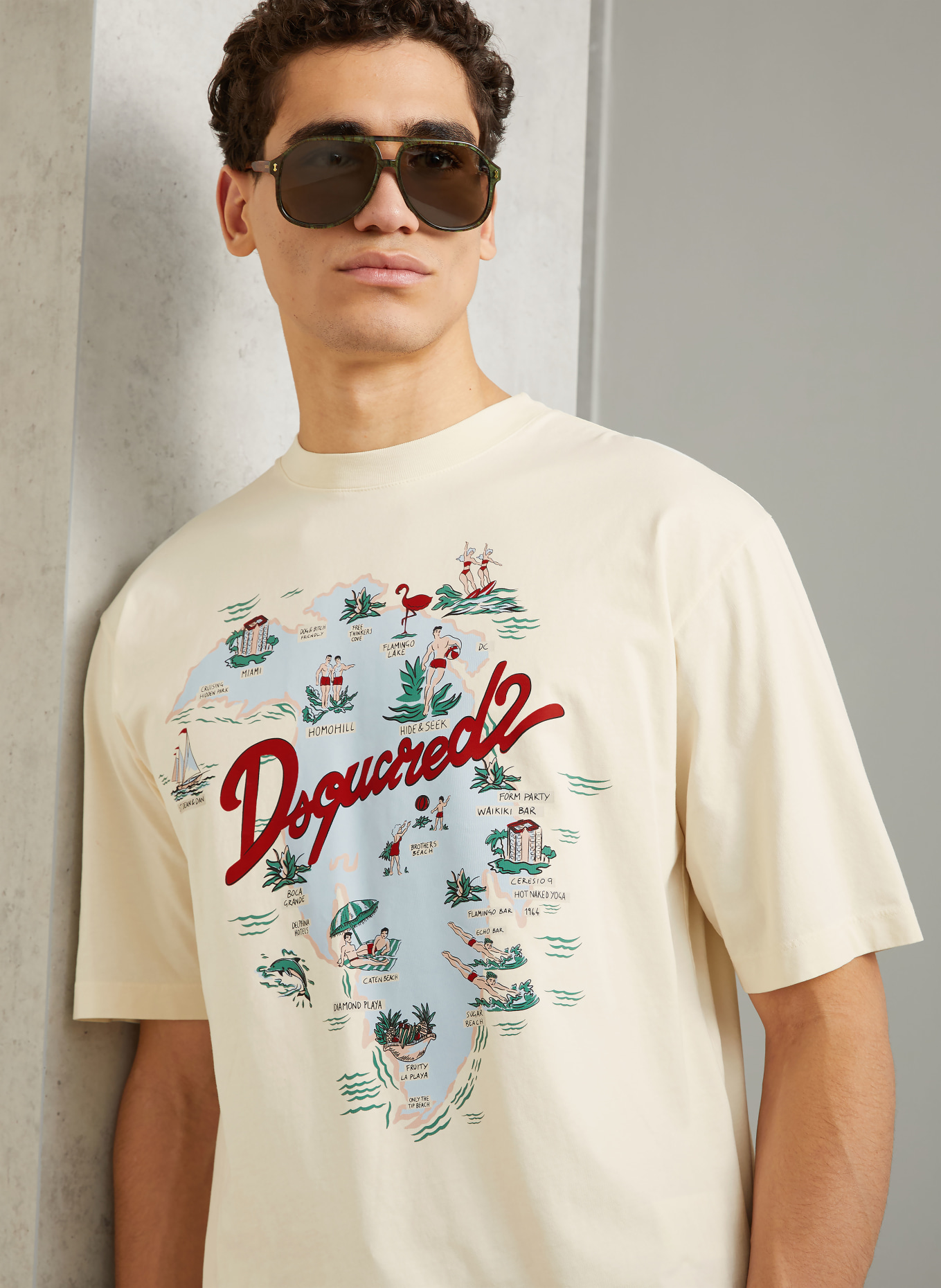 DSQUARED2 tričko: BÍLÁ / ŠEDÁ / ČERVENÁ