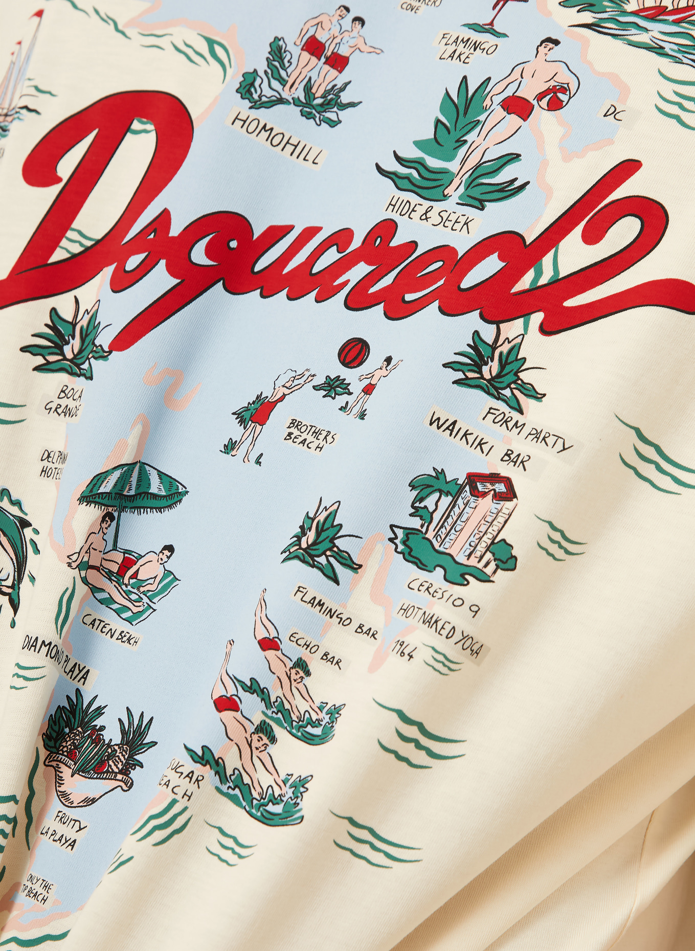 DSQUARED2 tričko: BÍLÁ / ŠEDÁ / ČERVENÁ