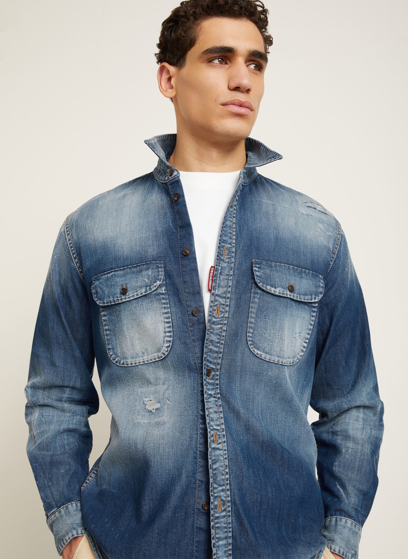 DSQUARED2 Jeanshemd Comfort Fit: BLAUW