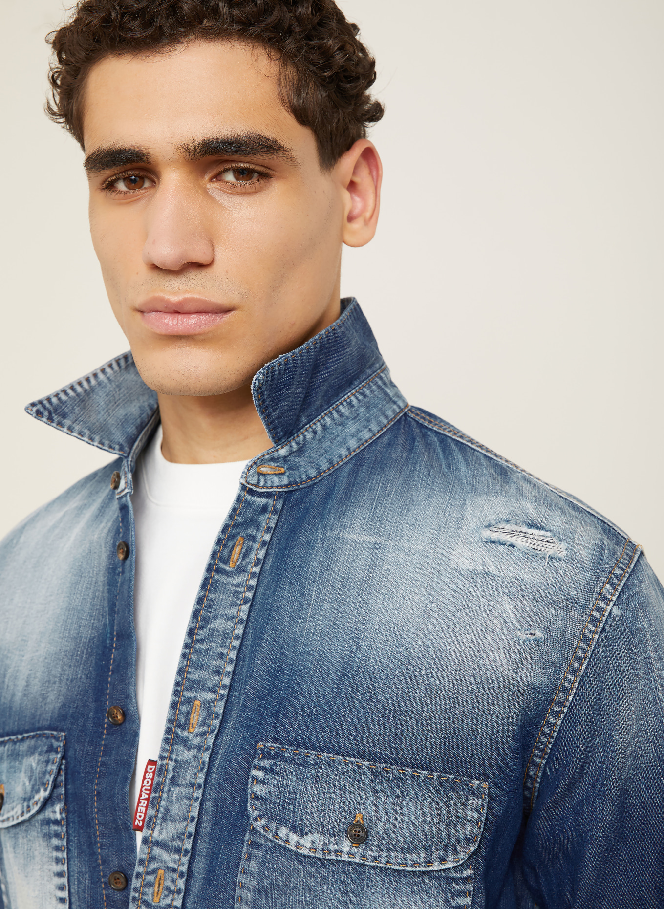 DSQUARED2 Jeanshemd Comfort Fit: BLAUW