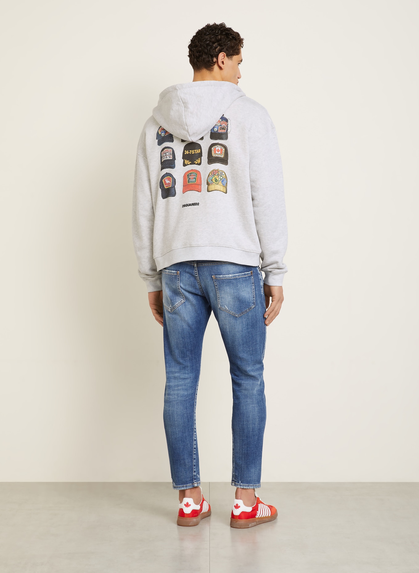 DSQUARED2 Sweatjacke: HELLGRAU / KHAKI / DUNKELBLAU