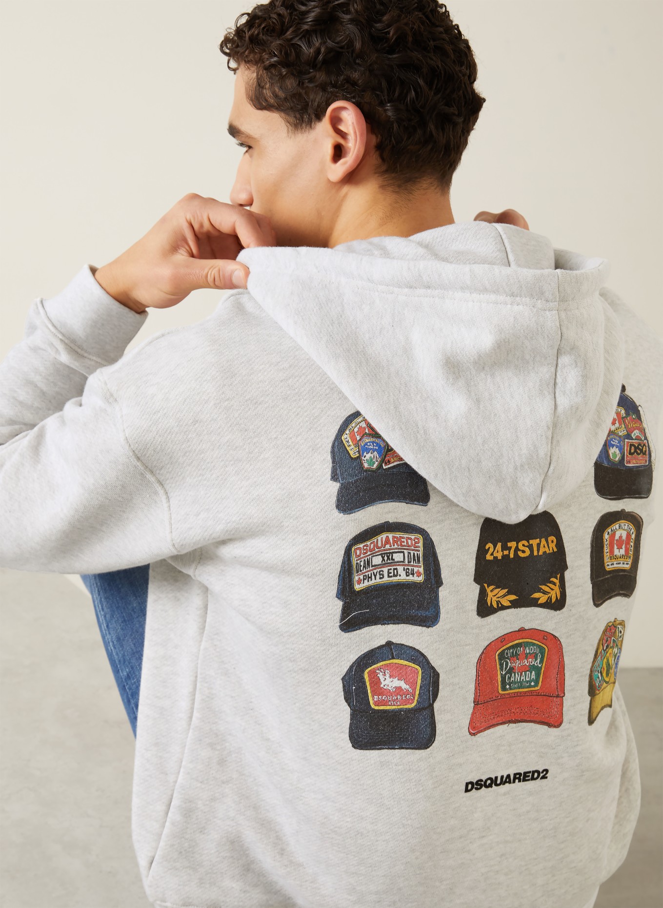 DSQUARED2 Sweatjacke: HELLGRAU / KHAKI / DUNKELBLAU