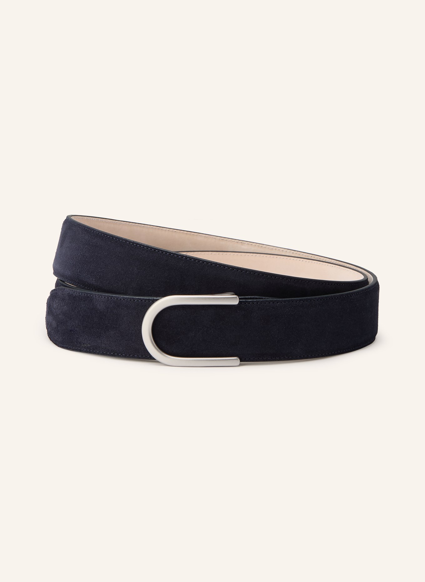 GOLDFELS leather belt: BLACK / SILVER