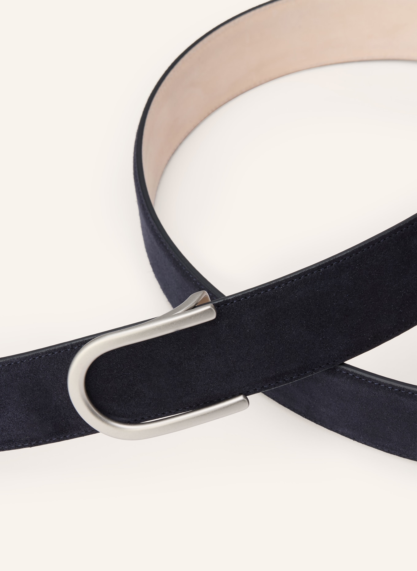 GOLDFELS leather belt: BLACK / SILVER