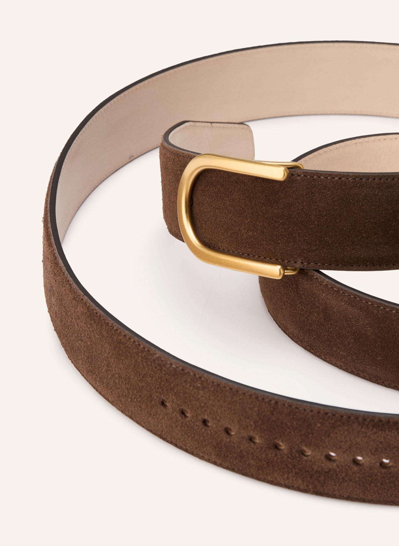 GOLDFELS leather belt: BROWN / GOLD