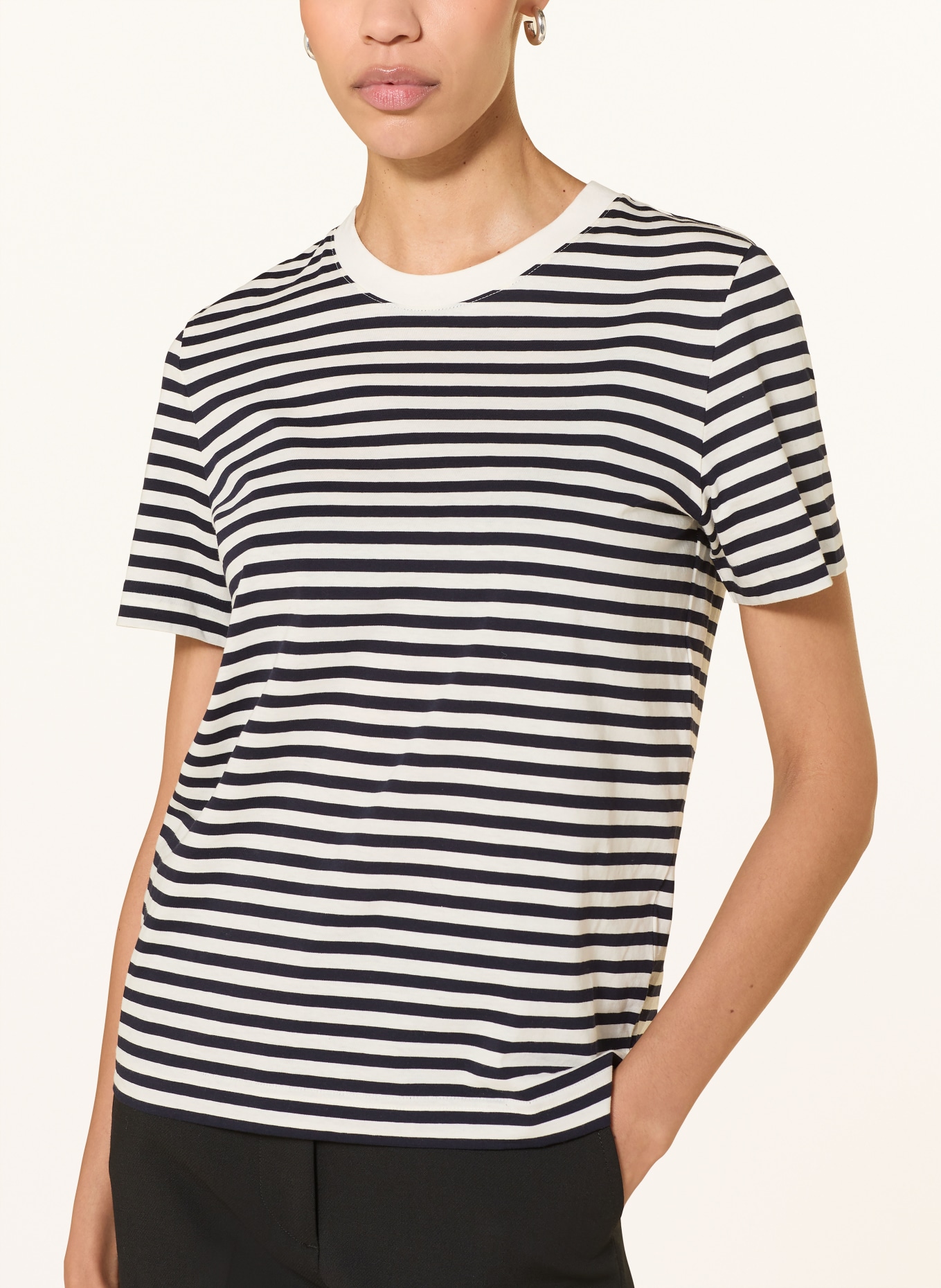 ARKET T-Shirt: WEISS / DUNKELBLAU