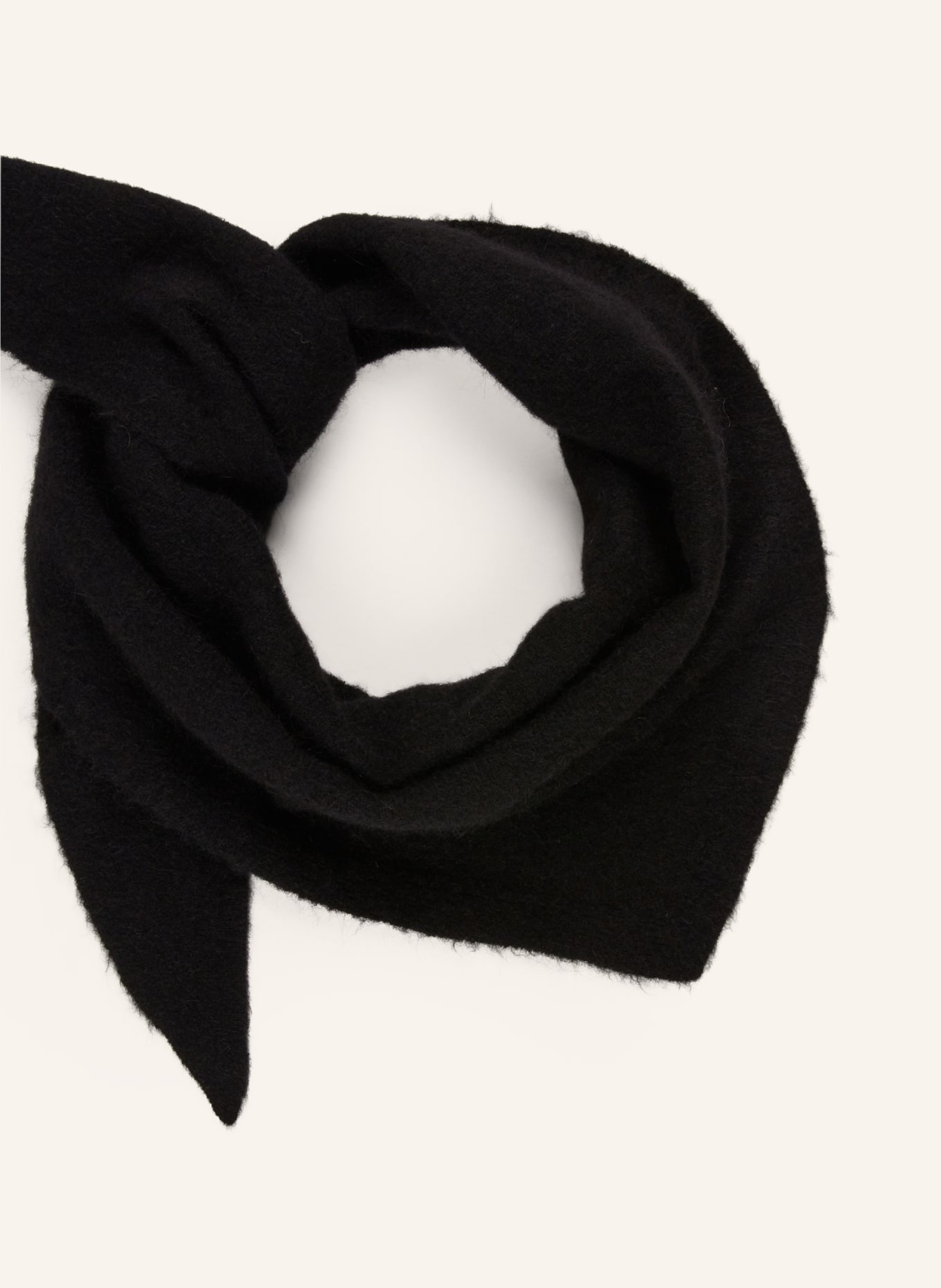 ARKET Triangular scarf with alpaca: BLACK
