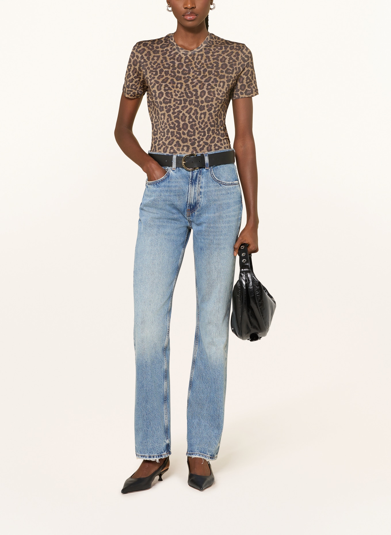 ANINE BING T-Shirt SYLVIE: BRAUN / DUNKELBRAUN