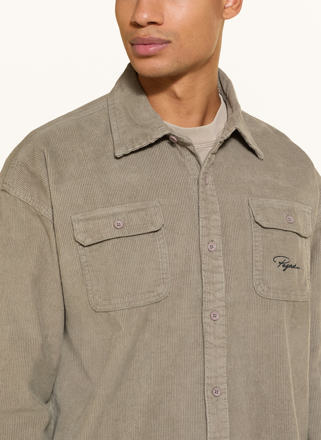 PEGADOR Oversized-Overshirt BILASPUR Comfort Fit z sztruksu: SZARY