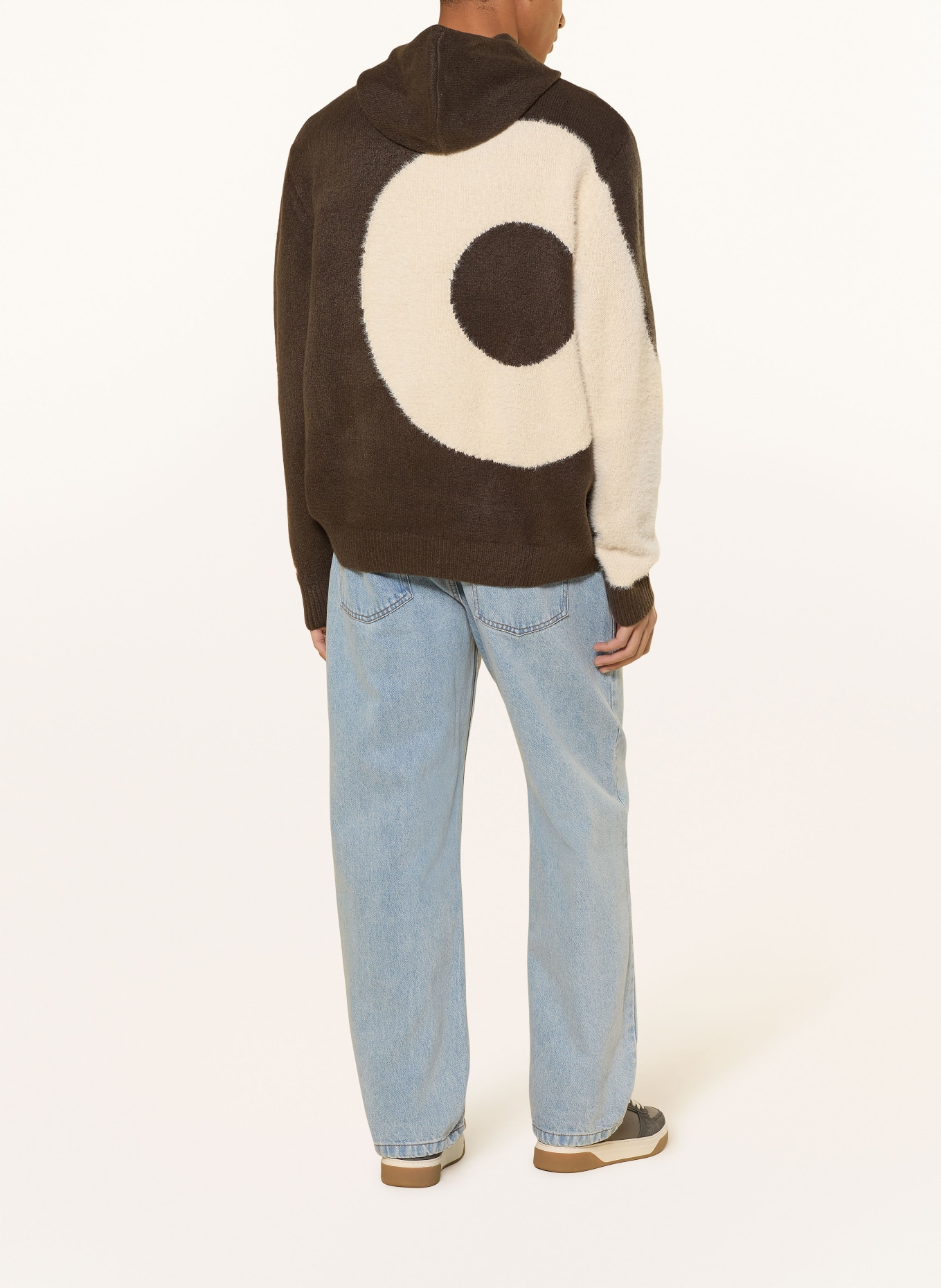 PEGADOR Bluza z kapturem z dzianiny KARWAR: CIEMNOBRĄZOWY / KREMOWY