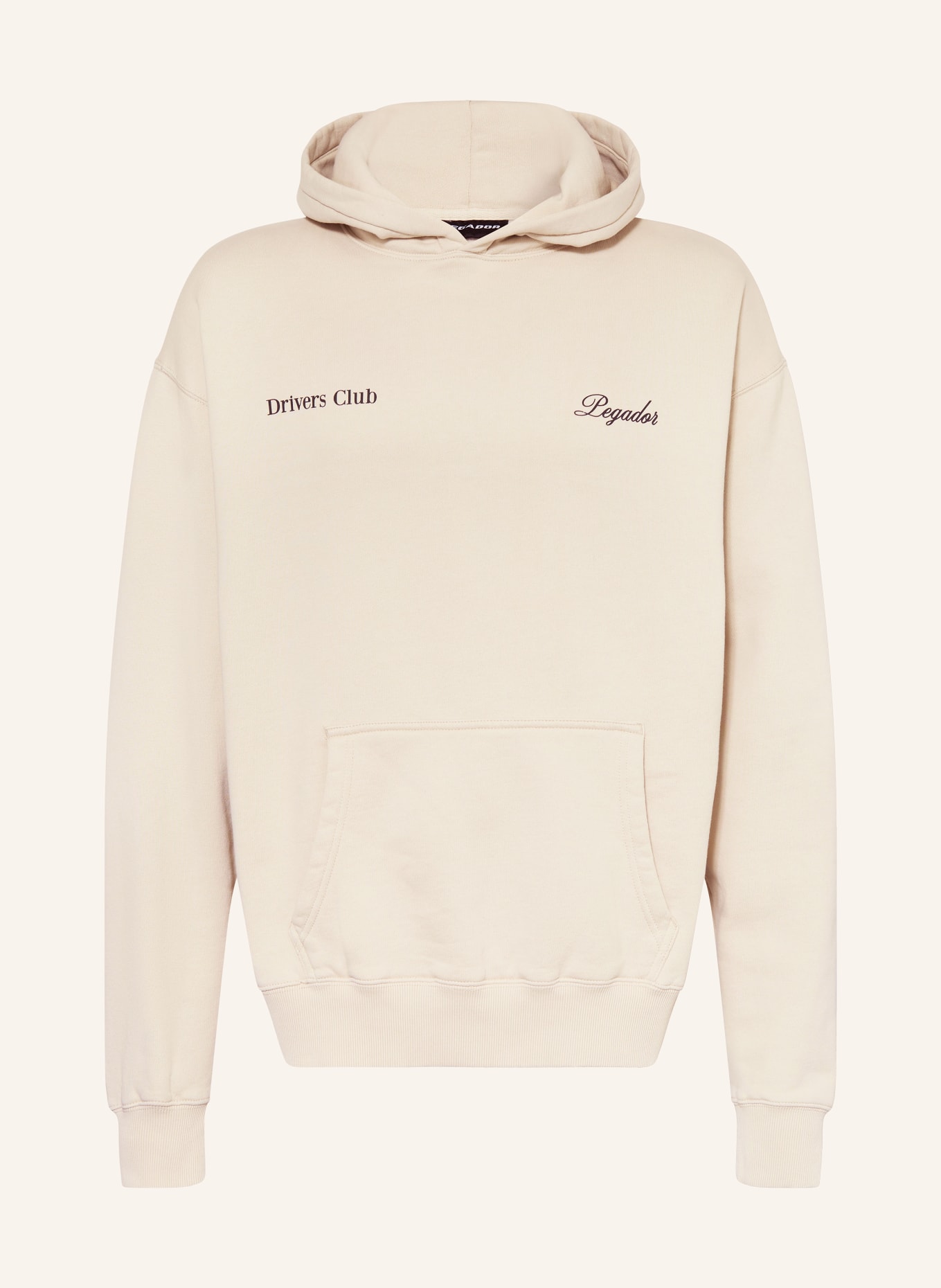 PEGADOR Oversized-Hoodie BRIXEN: CREME / SCHWARZ