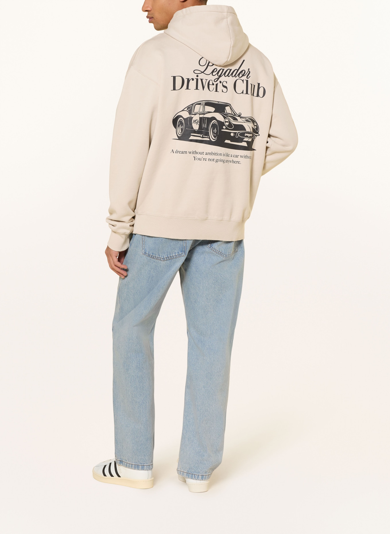 PEGADOR Oversized-Hoodie BRIXEN: CREME / SCHWARZ