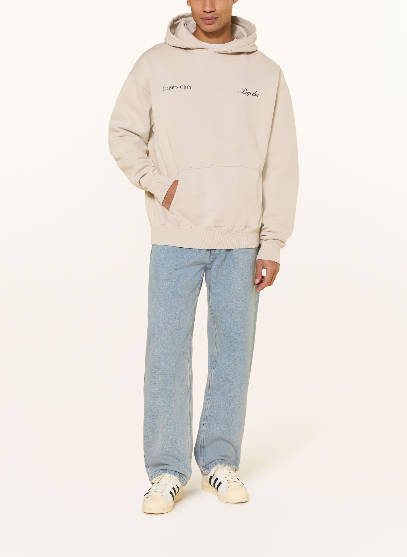 PEGADOR Oversized-Hoodie BRIXEN: CREME / SCHWARZ