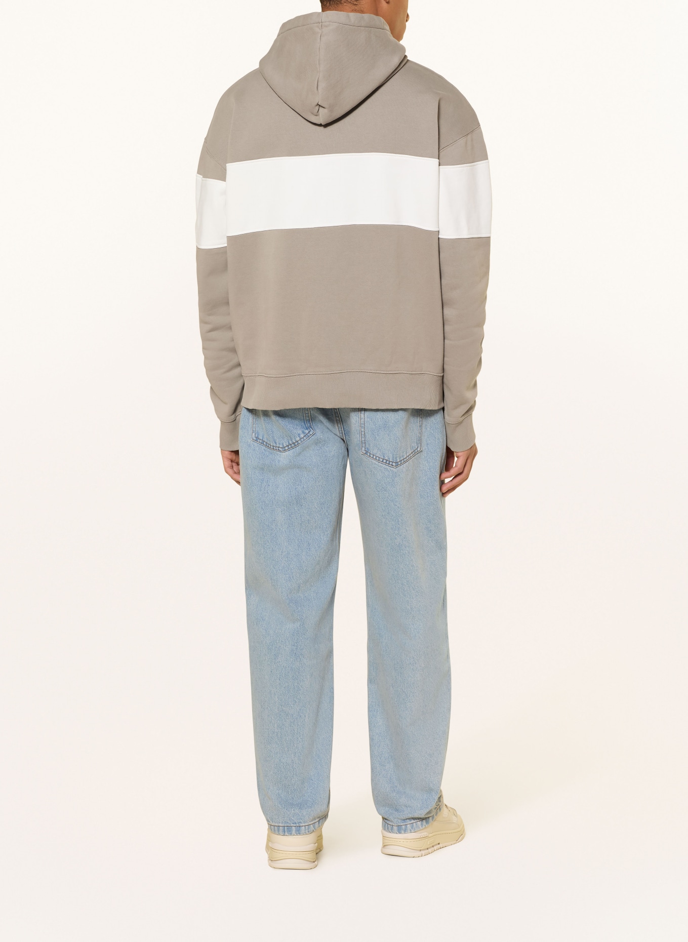 PEGADOR Oversized-Hoodie VOLOS: GRAU / WEISS / SCHWARZ