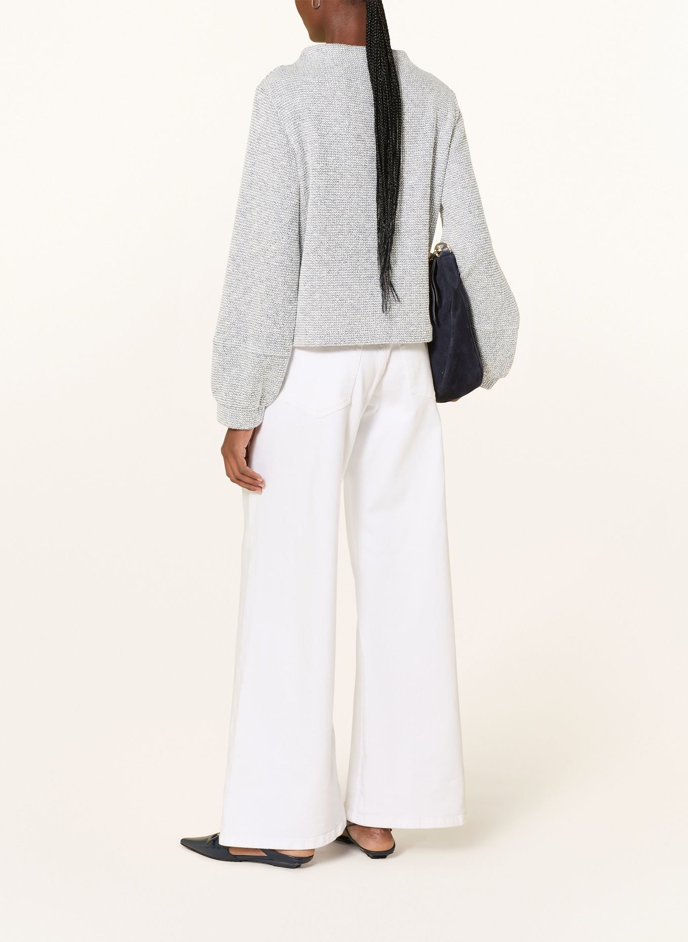 OPUS Sweter GLIMSA z odpinanym kołnierzem: JASNONIEBIESKI