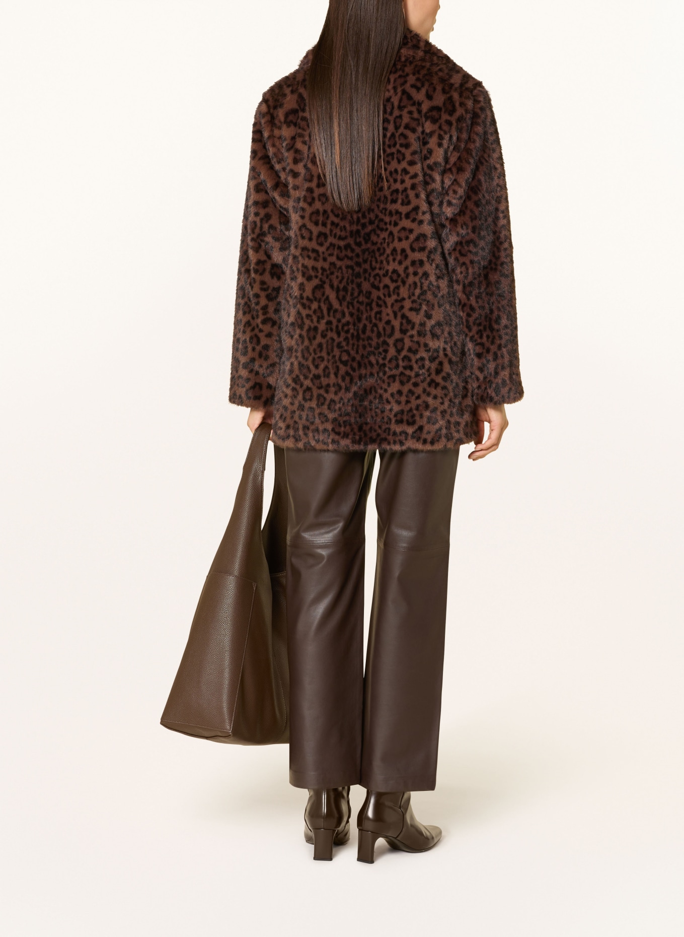 Joseph Ribkoff Kunstfell-Jacke: DUNKELBRAUN / SCHWARZ