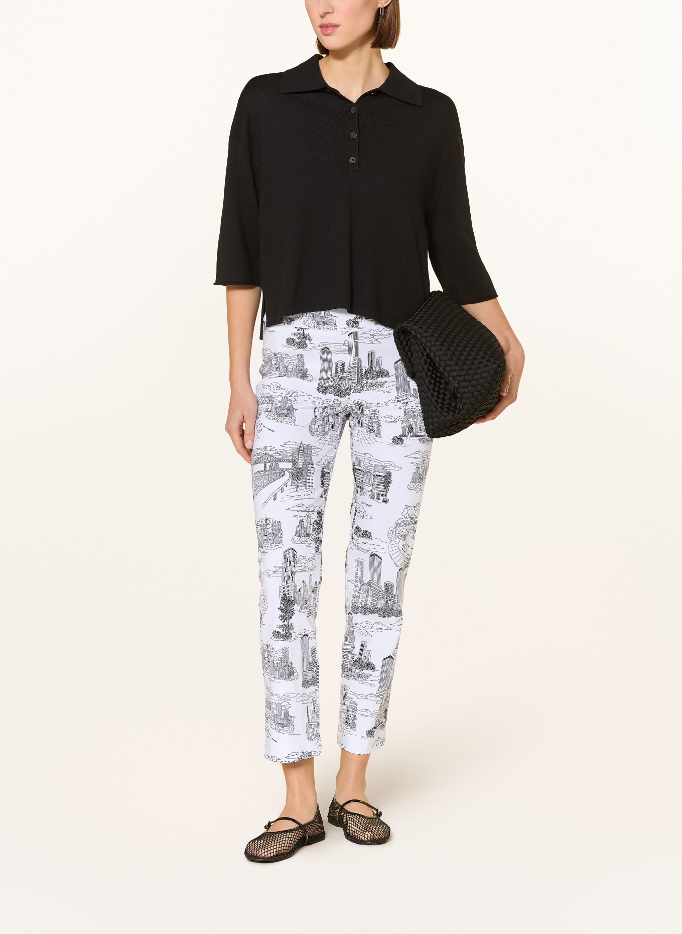 Joseph Ribkoff Spodnie 7/8: BIAŁY / CZARNY