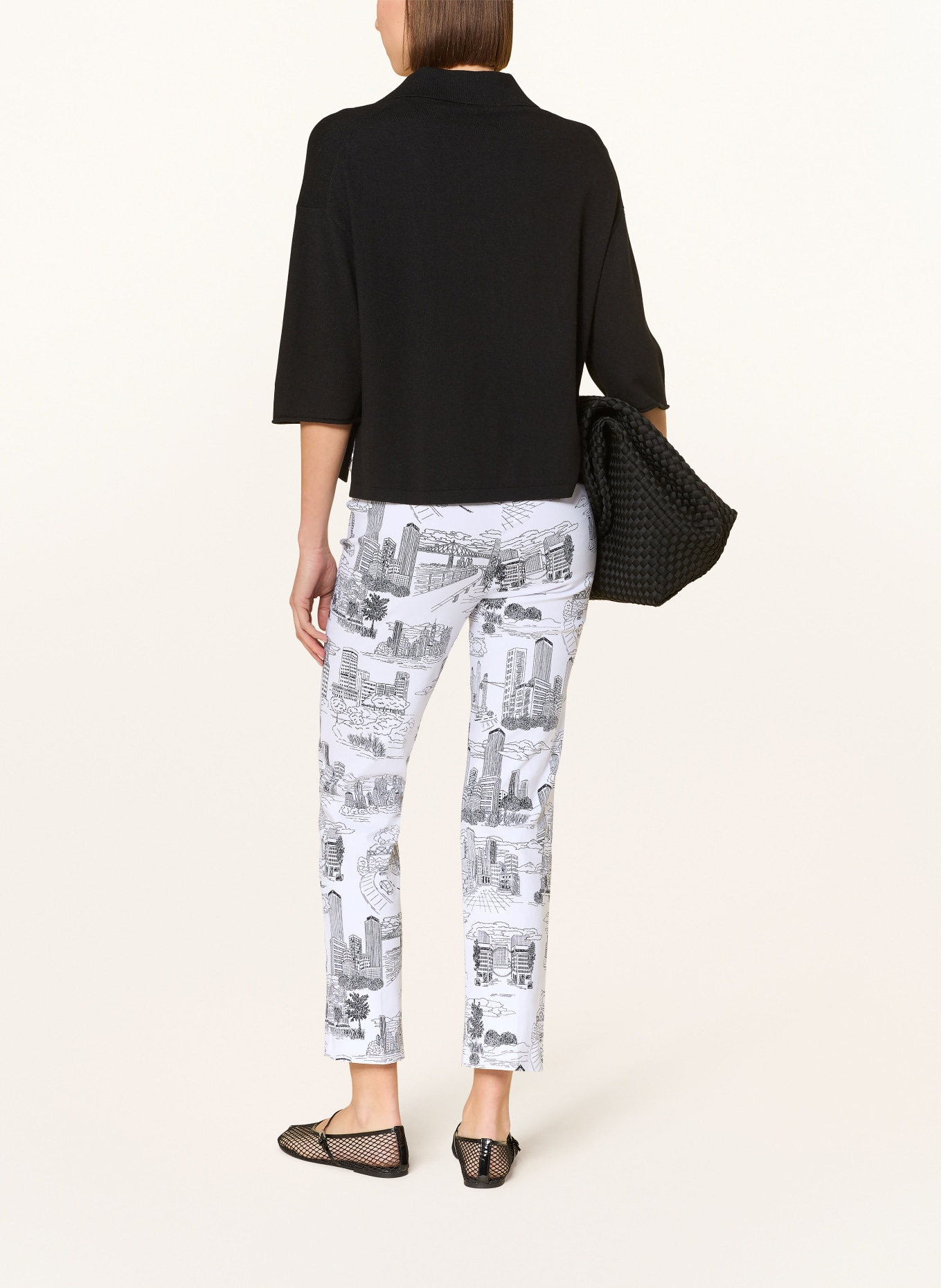 Joseph Ribkoff Spodnie 7/8: BIAŁY / CZARNY