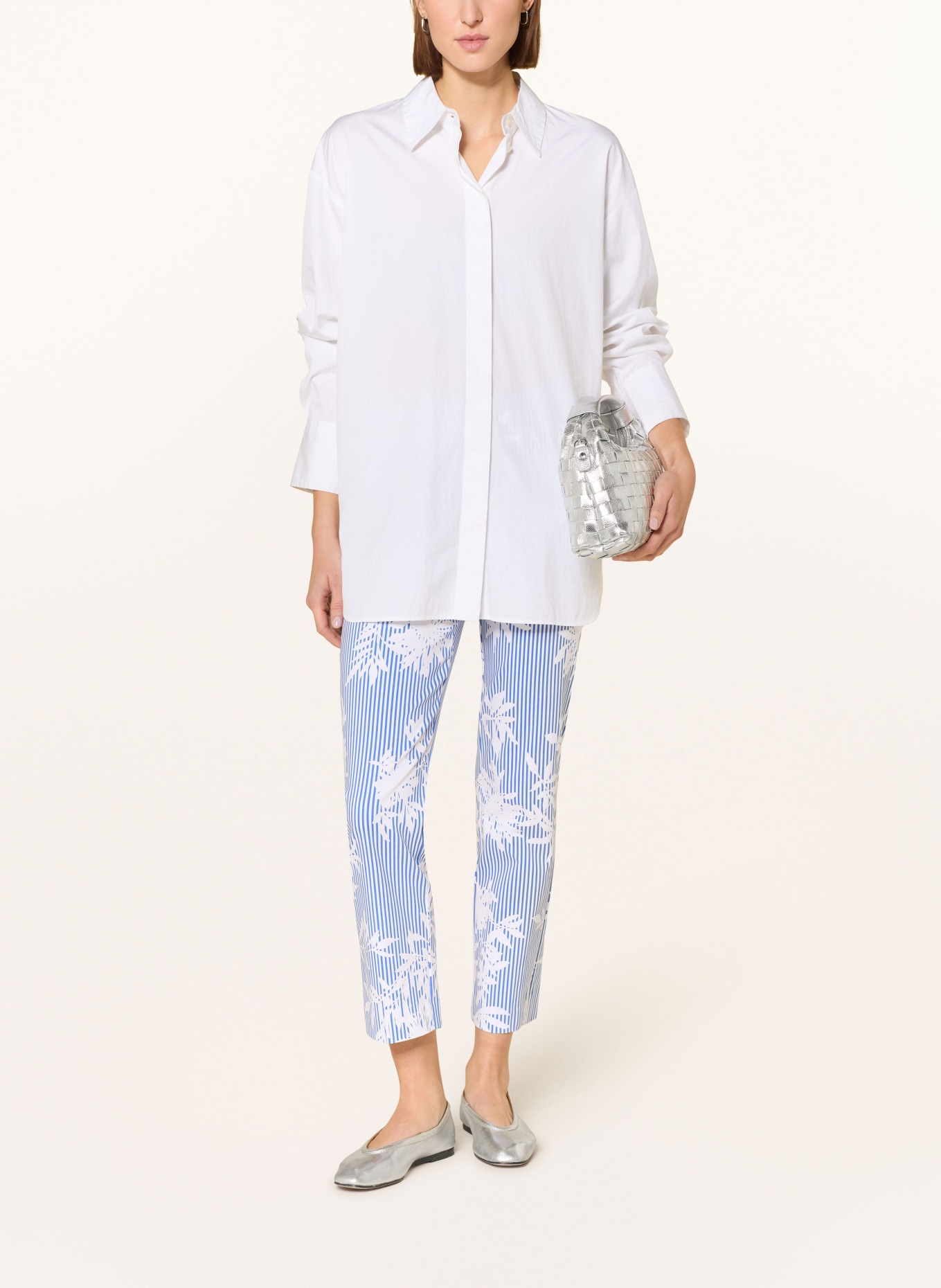 Joseph Ribkoff 7/8 pants: BLUE / WHITE