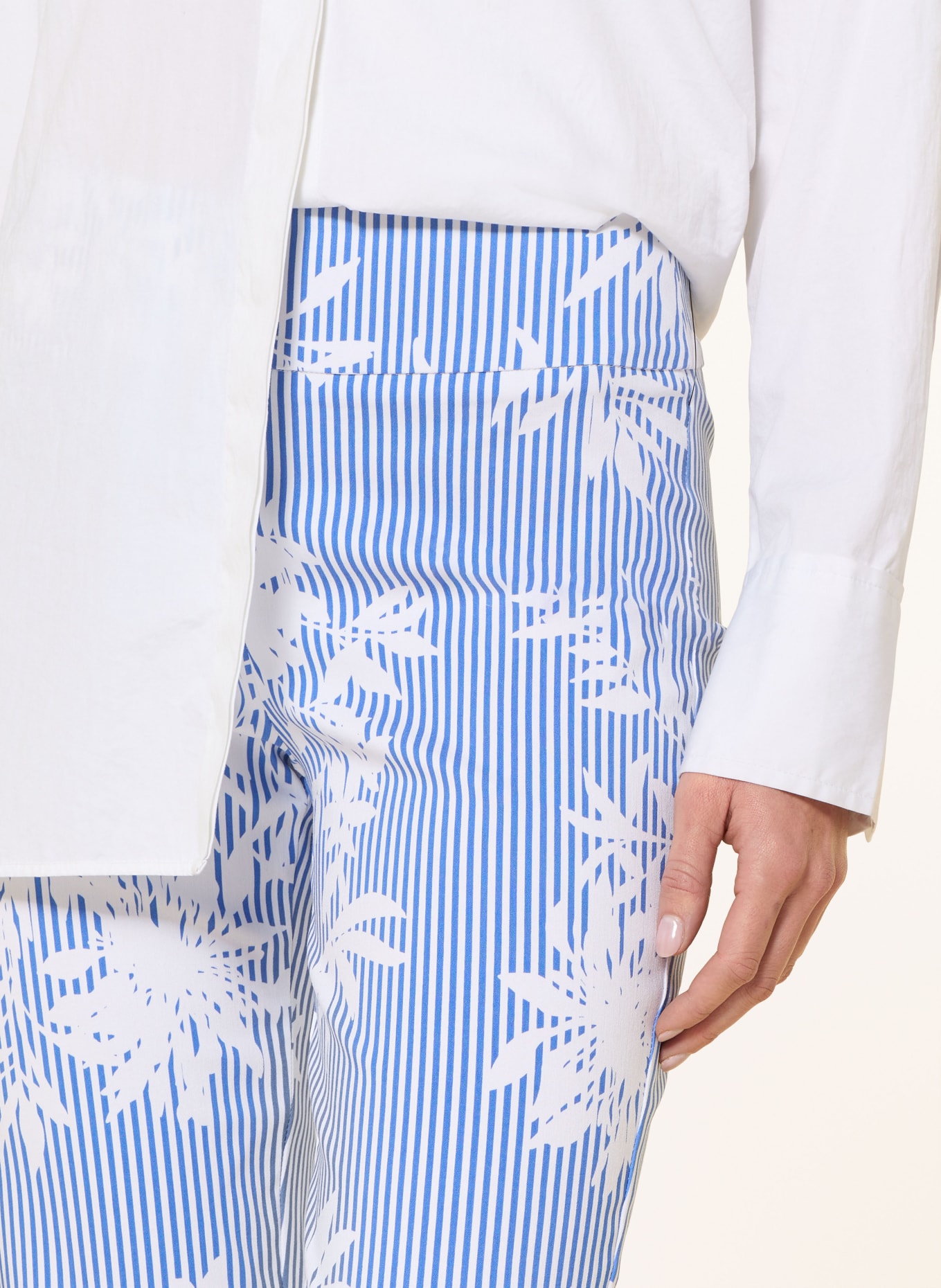 Joseph Ribkoff 7/8 pants: BLUE / WHITE