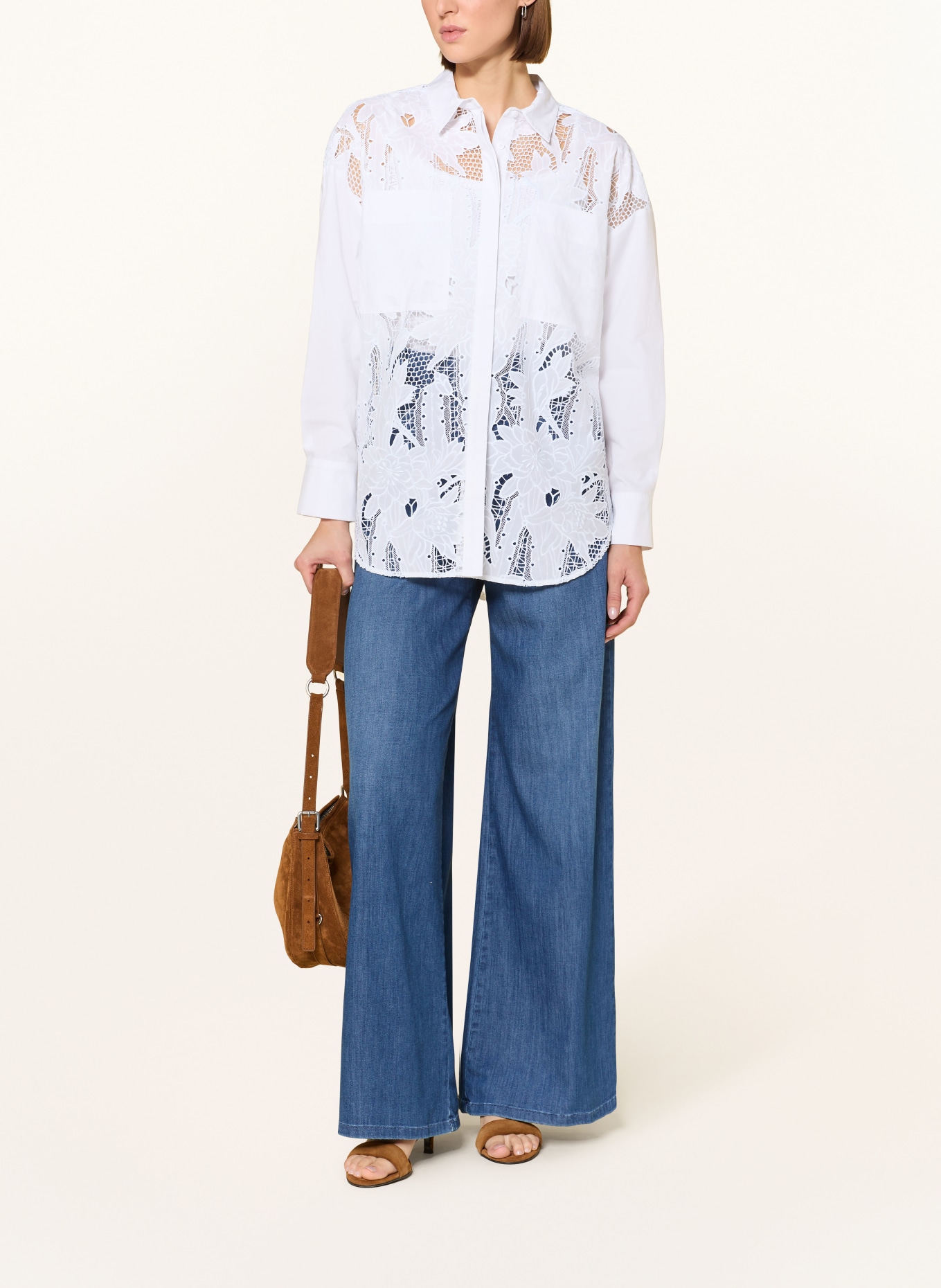 Joseph Ribkoff Bluzka koszulowa z mieszanki materiałów: BIAŁY