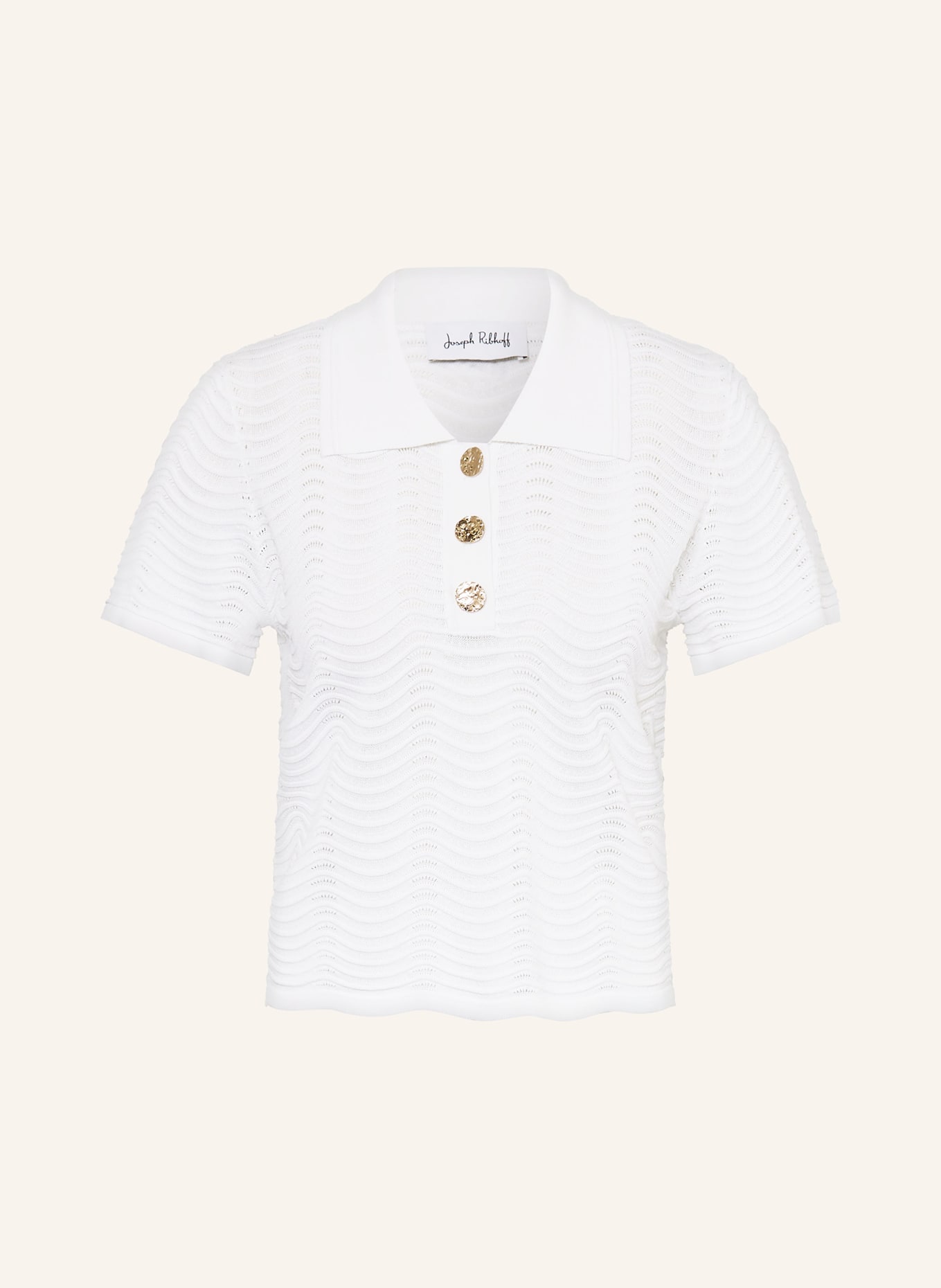 Joseph Ribkoff Gebreid poloshirt: WIT