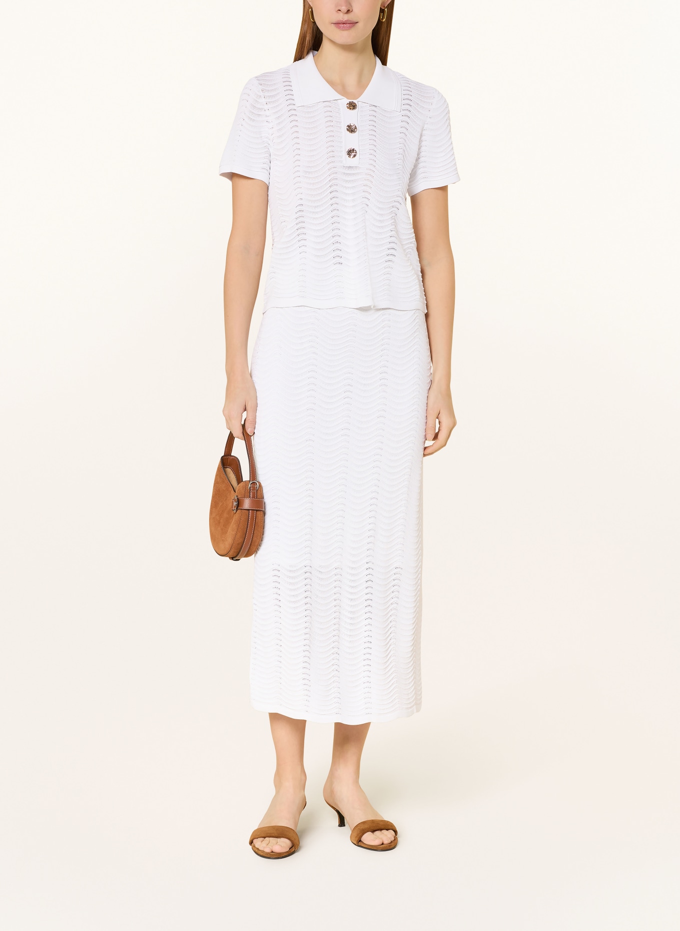 Joseph Ribkoff Gebreid poloshirt: WIT