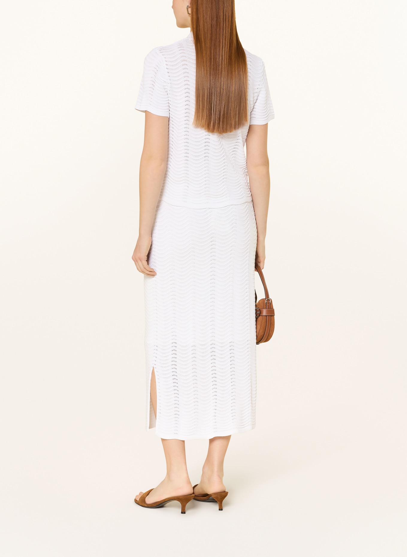 Joseph Ribkoff Gebreid poloshirt: WIT